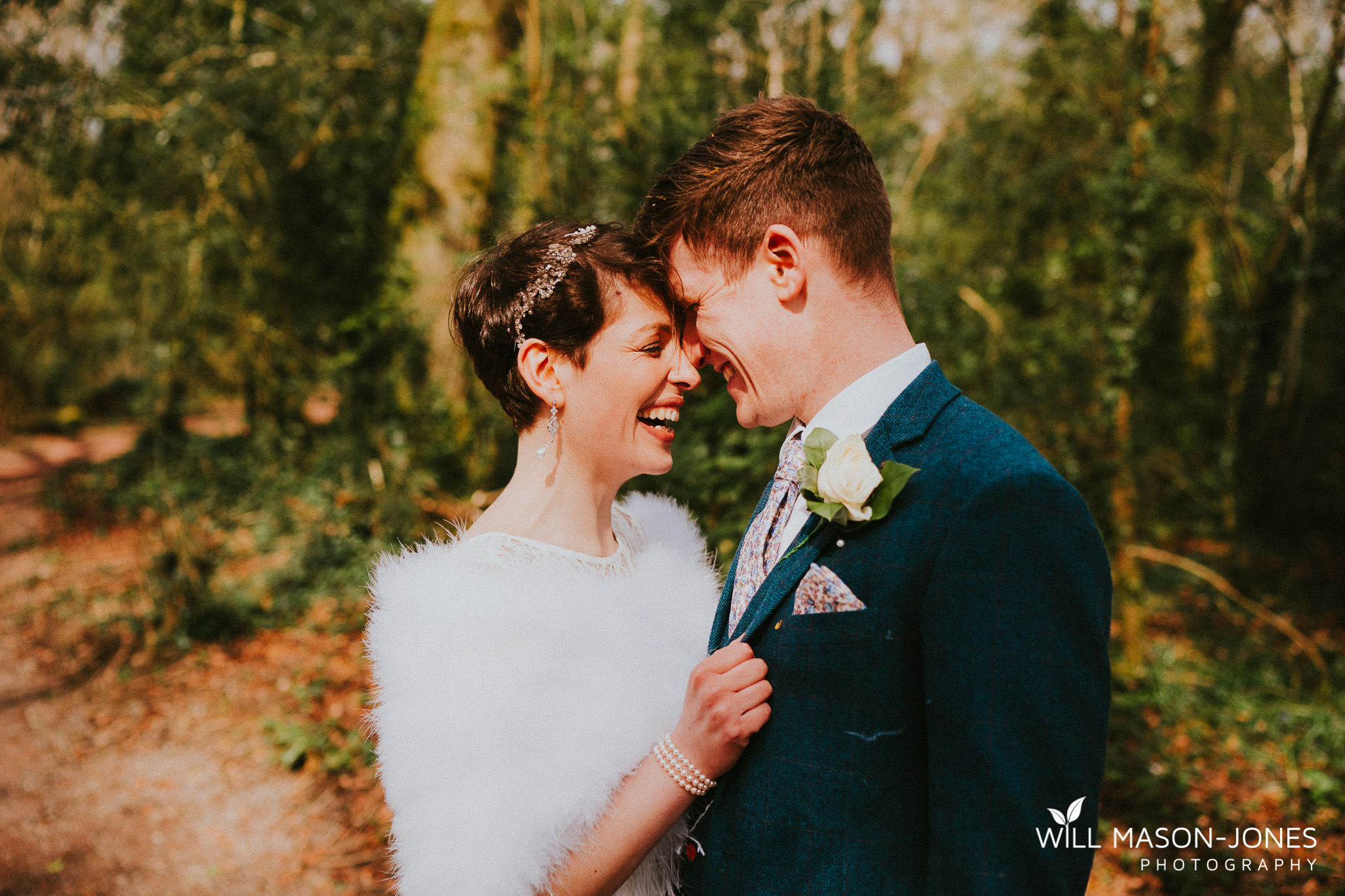  couple portrait natural woodland photography at llanerch vineyard cardiff wedding 