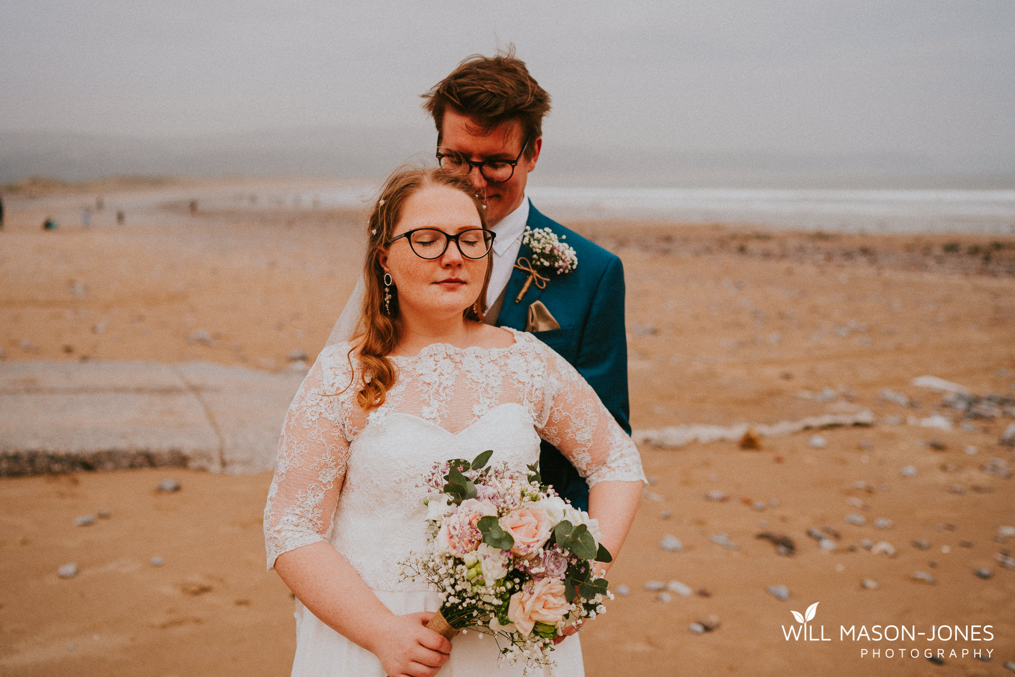  beach couple portraits colourful natural wedding photographer oxwich bay 