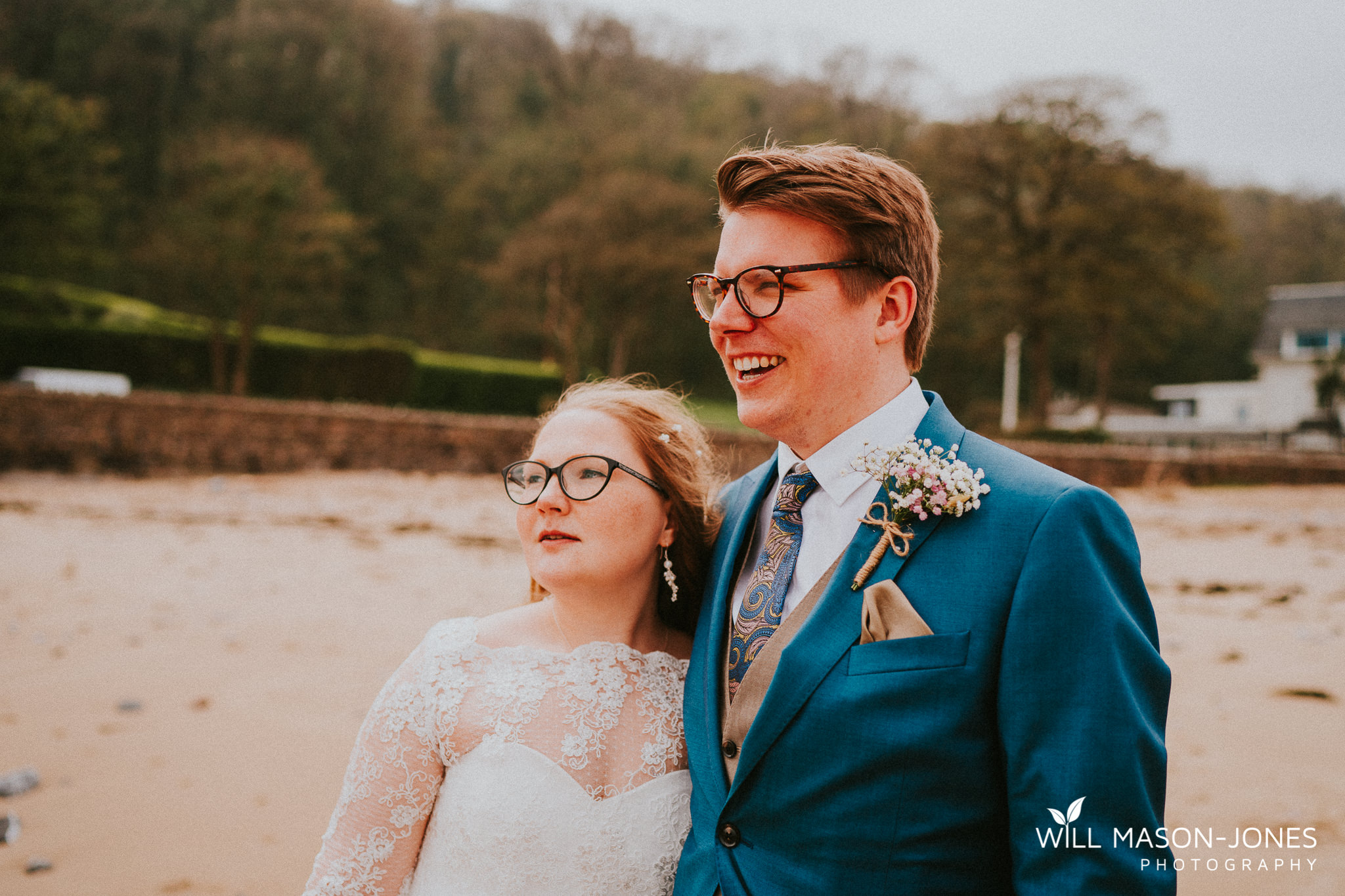  beach couple portraits colourful natural wedding photographer oxwich bay 