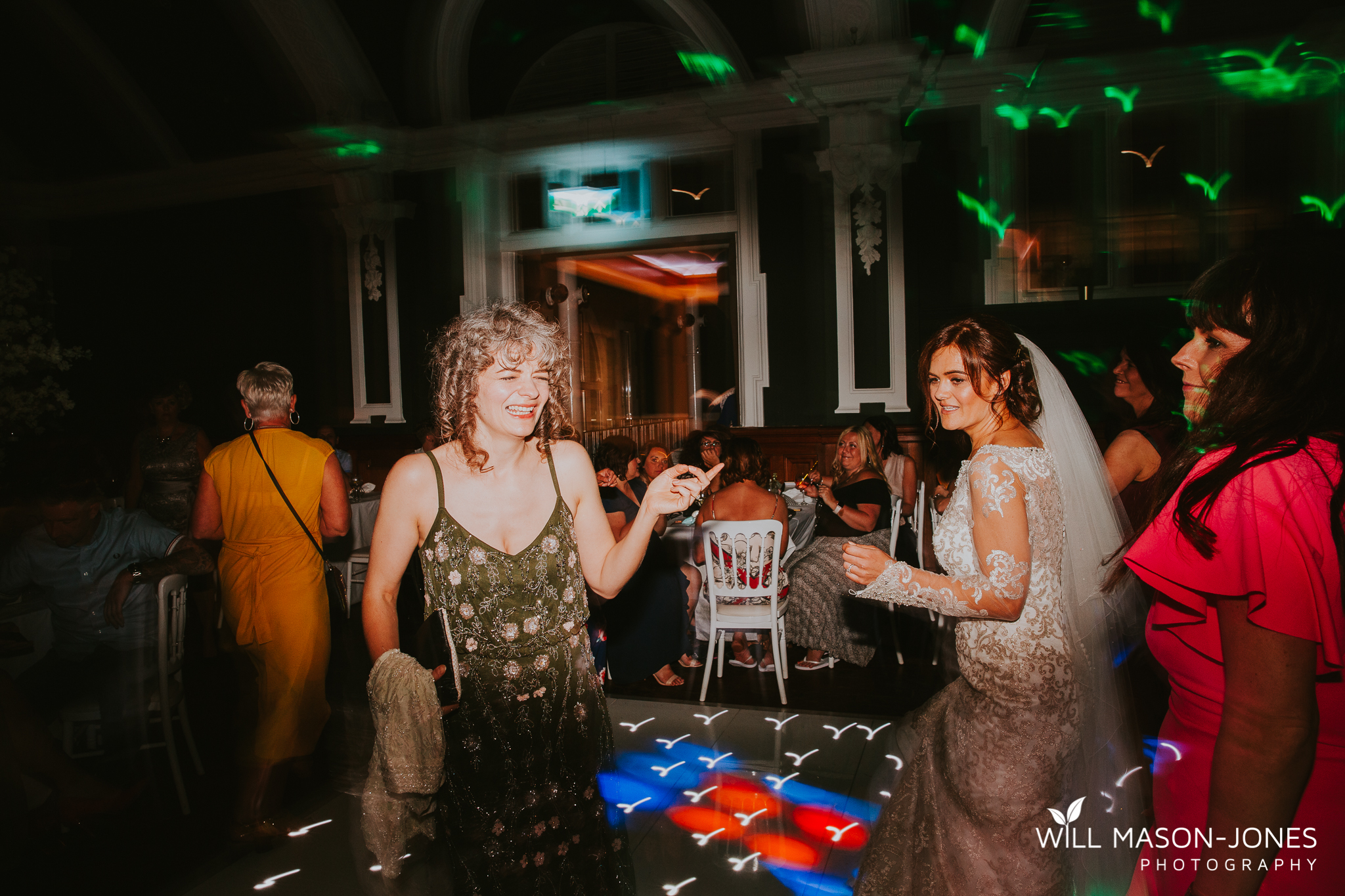  candid natural wedding photography morgans hotel swansea reception dancefloor 