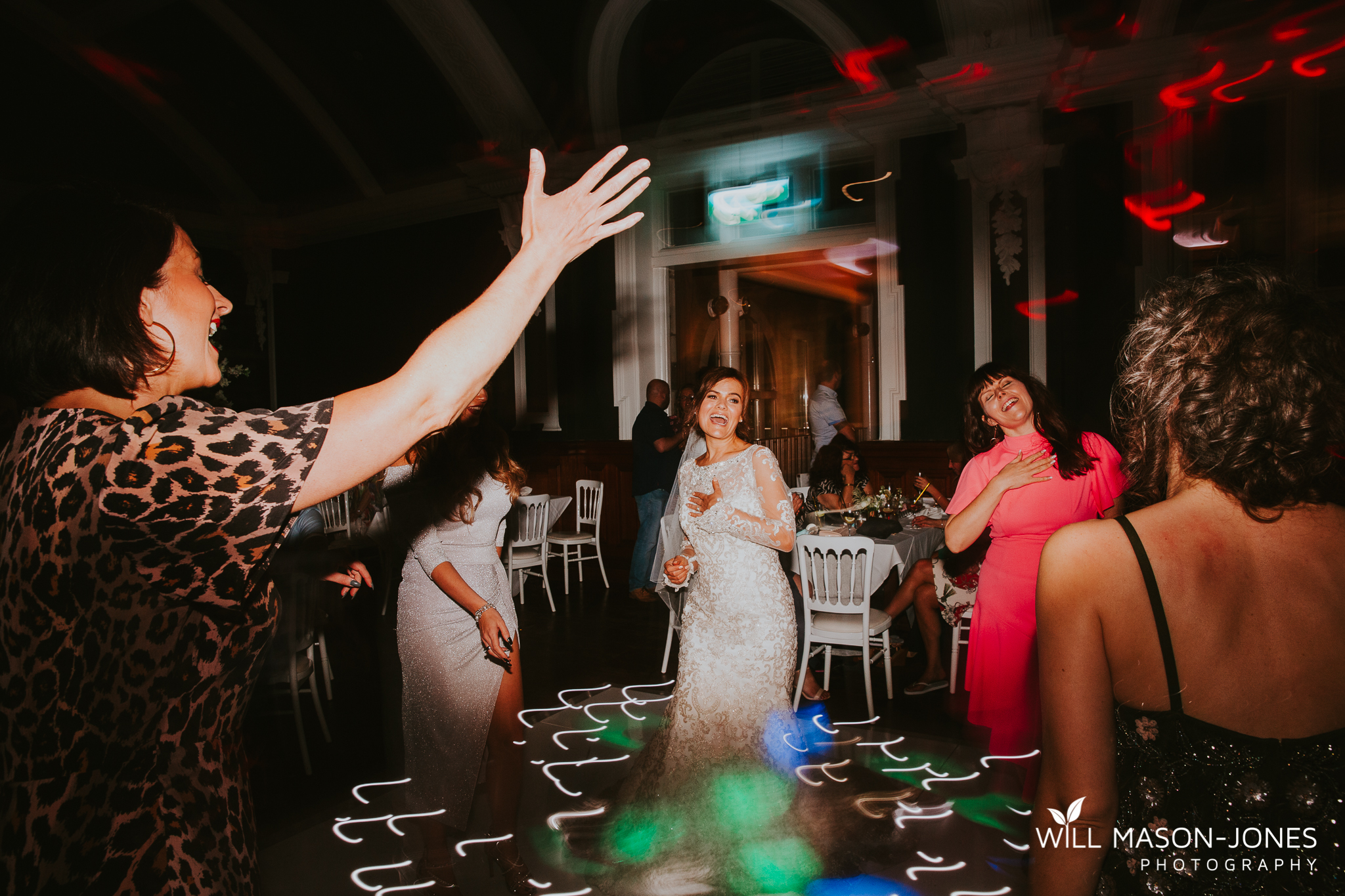  candid natural wedding photography morgans hotel swansea reception dancefloor 