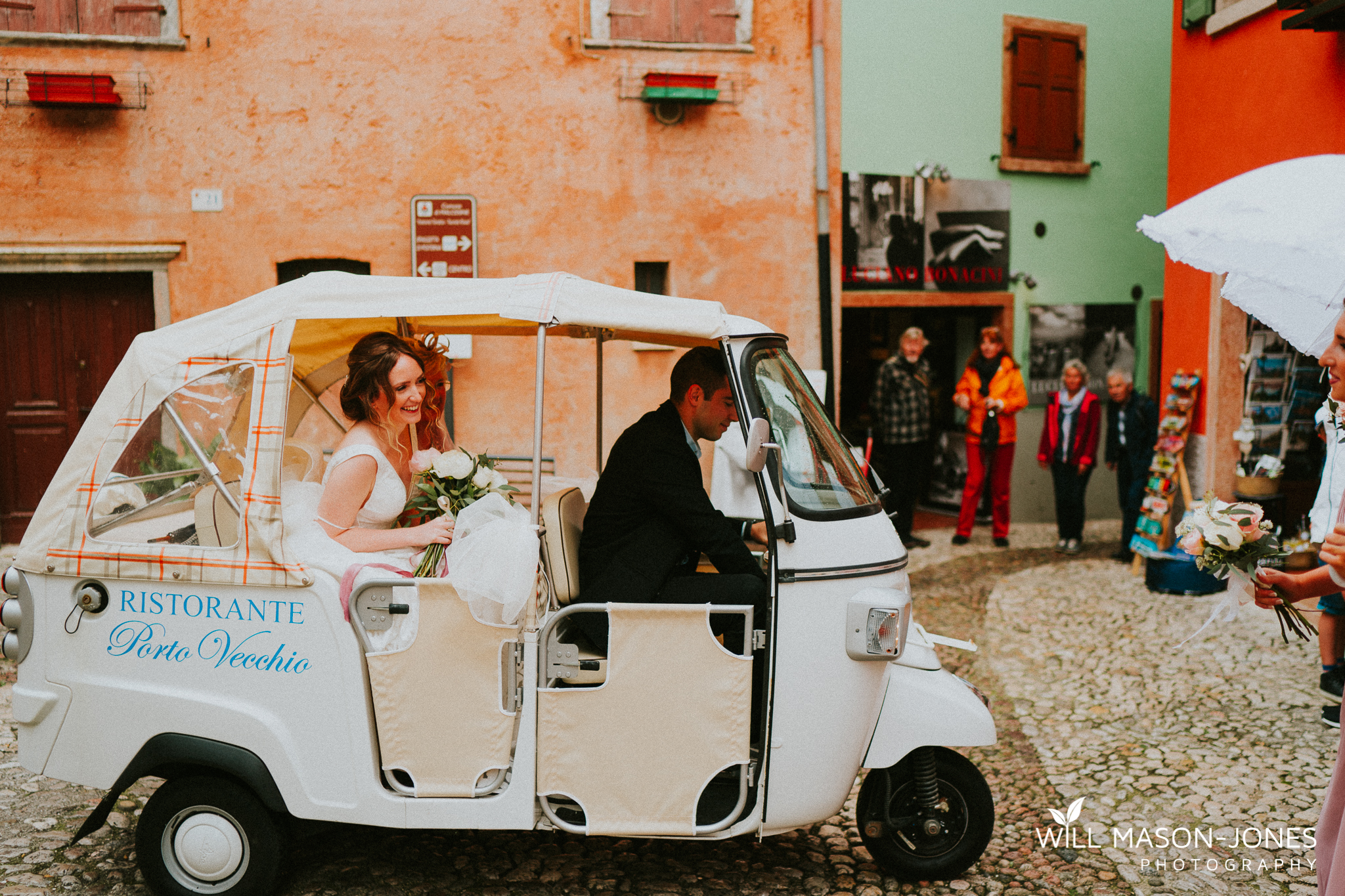  malcesine castle wedding photography bar tuk tuk relaxed guests 