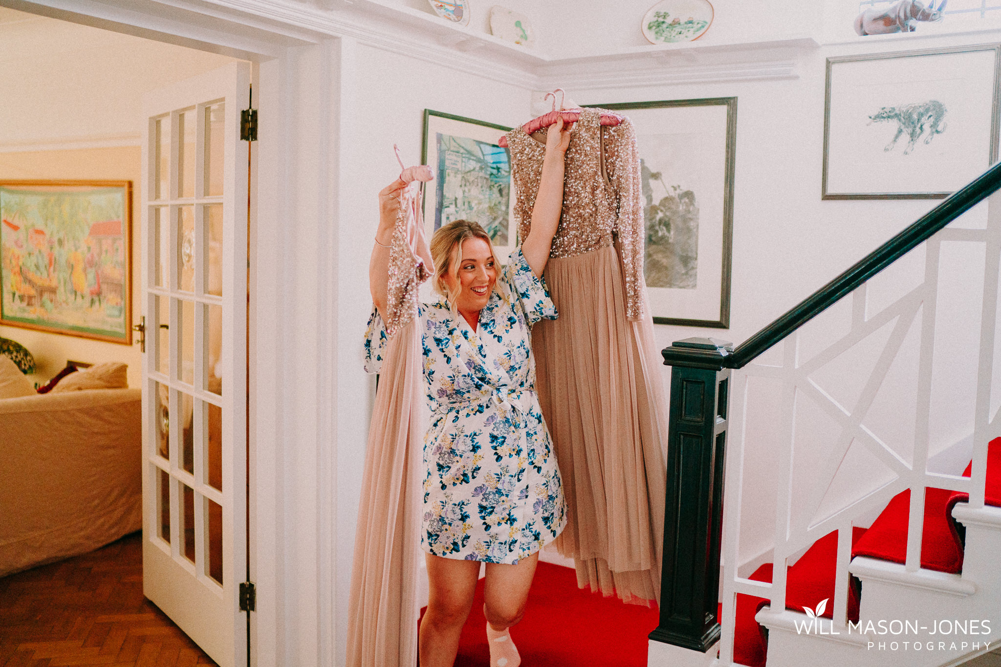  colourful fun relaxed bridal prep photography swansea wedding 