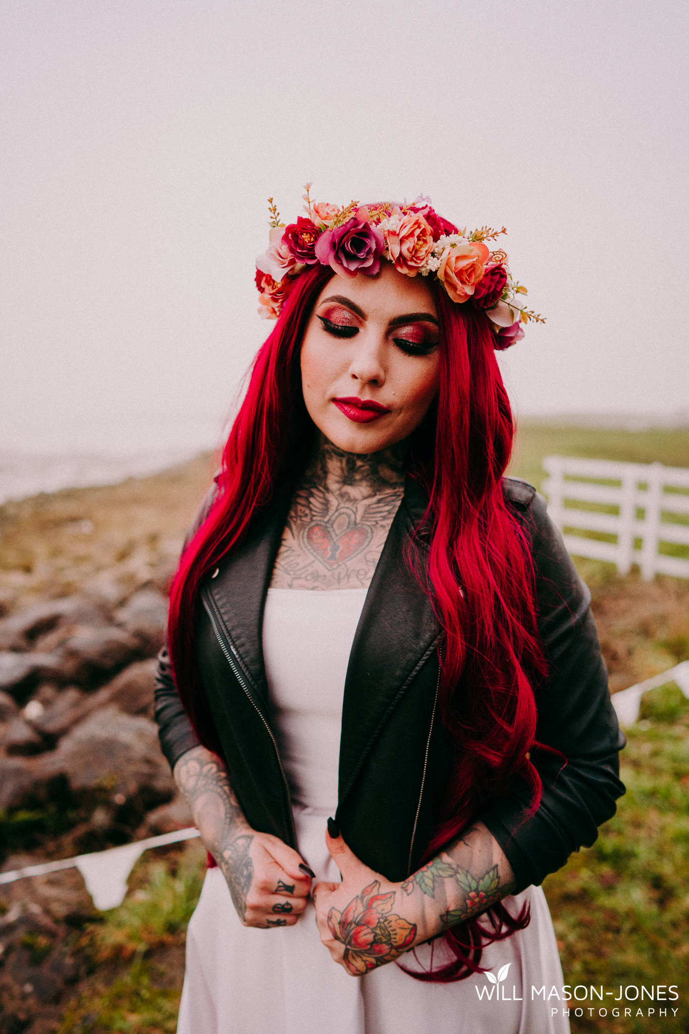 alternative wedding brides with tattoos swansea photographer