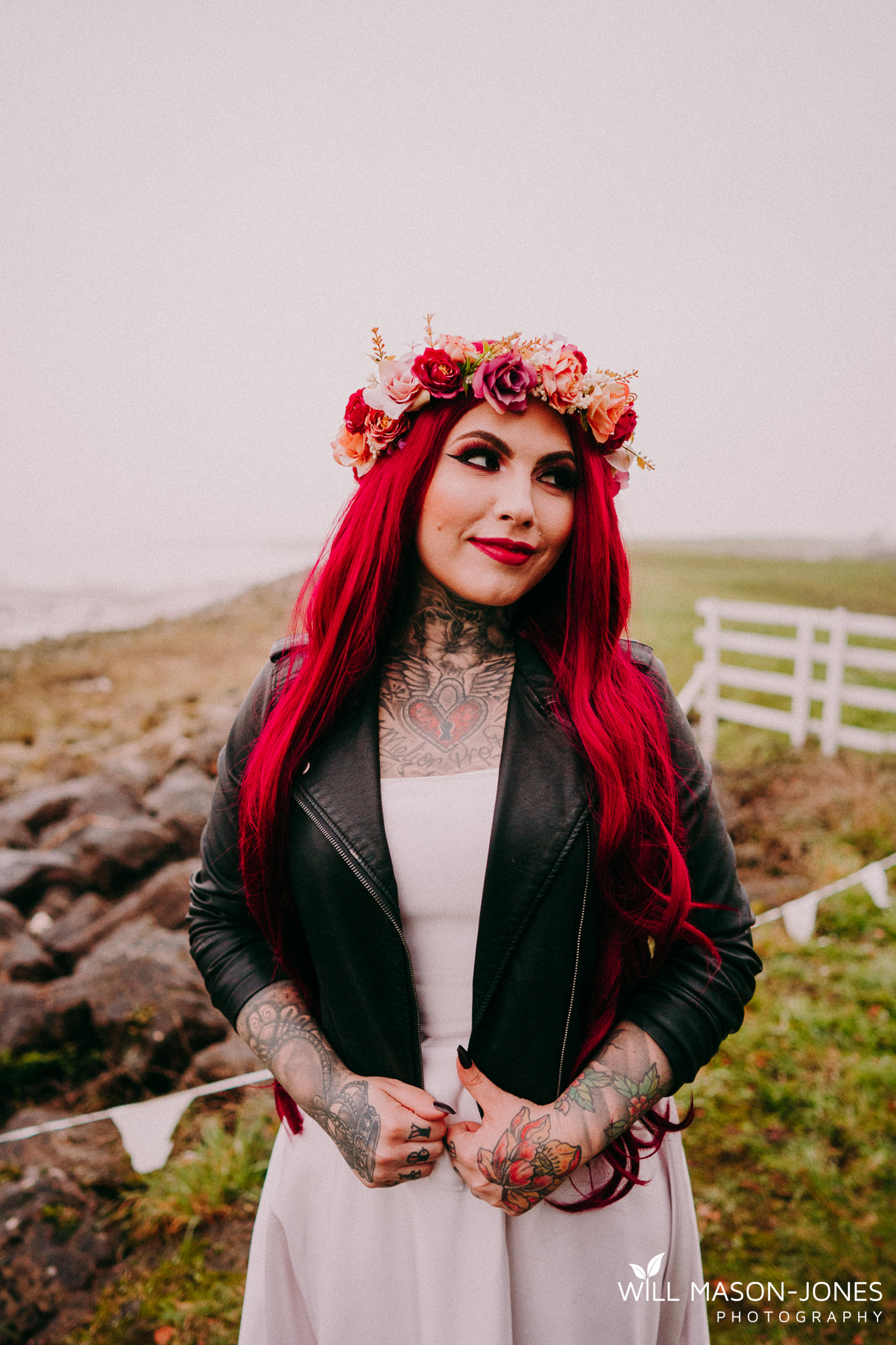 alternative wedding brides with tattoos south wales photographer