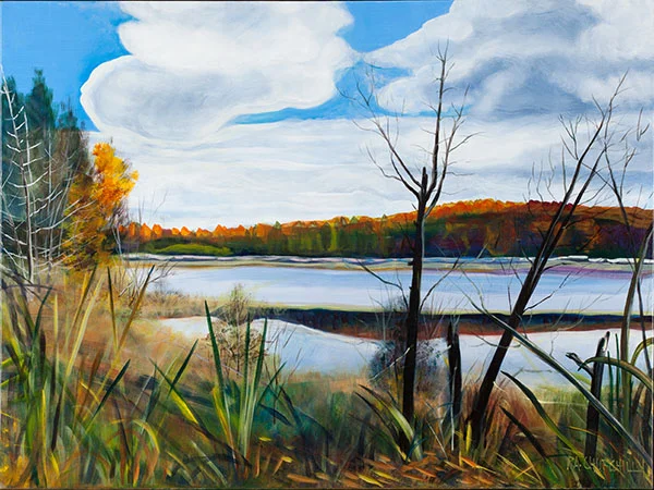 Autumn Day On Harrison Lake 30"x40" Acrylic $900.00