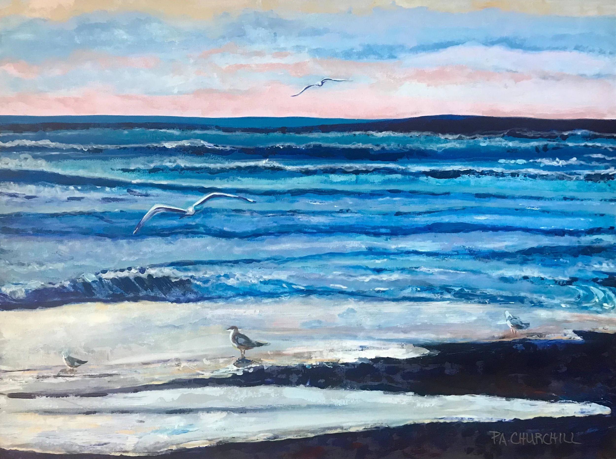 Somewhere Beach 30”x40” Acrylic $900