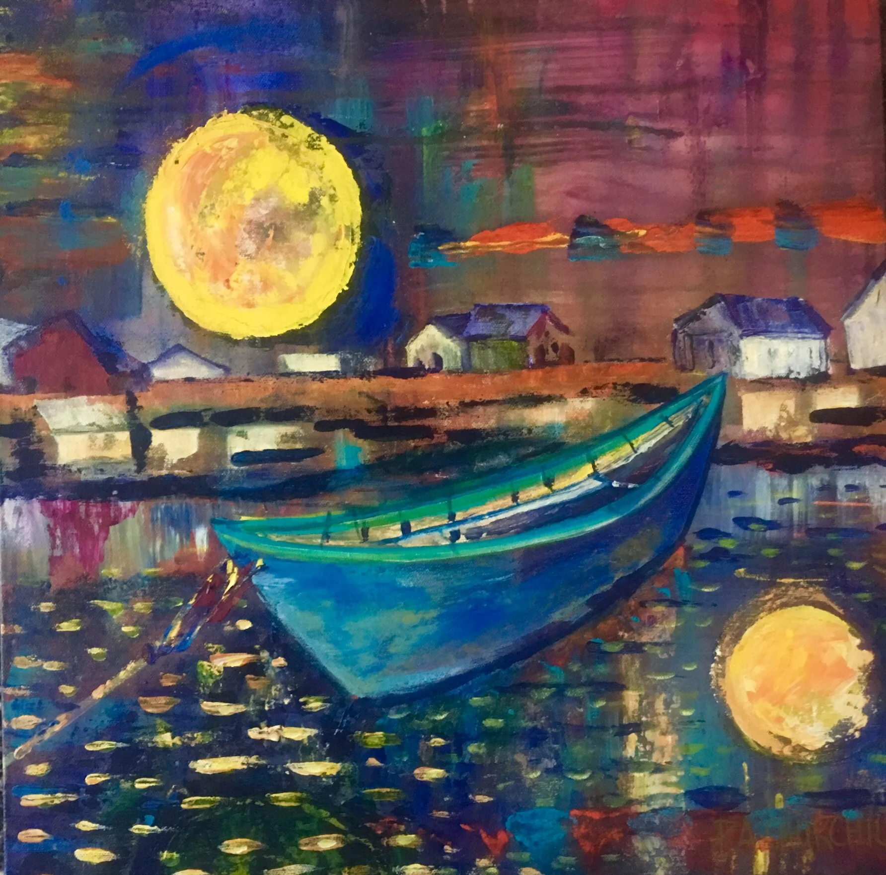 Moon Beach 20”x20” Acrylic $300