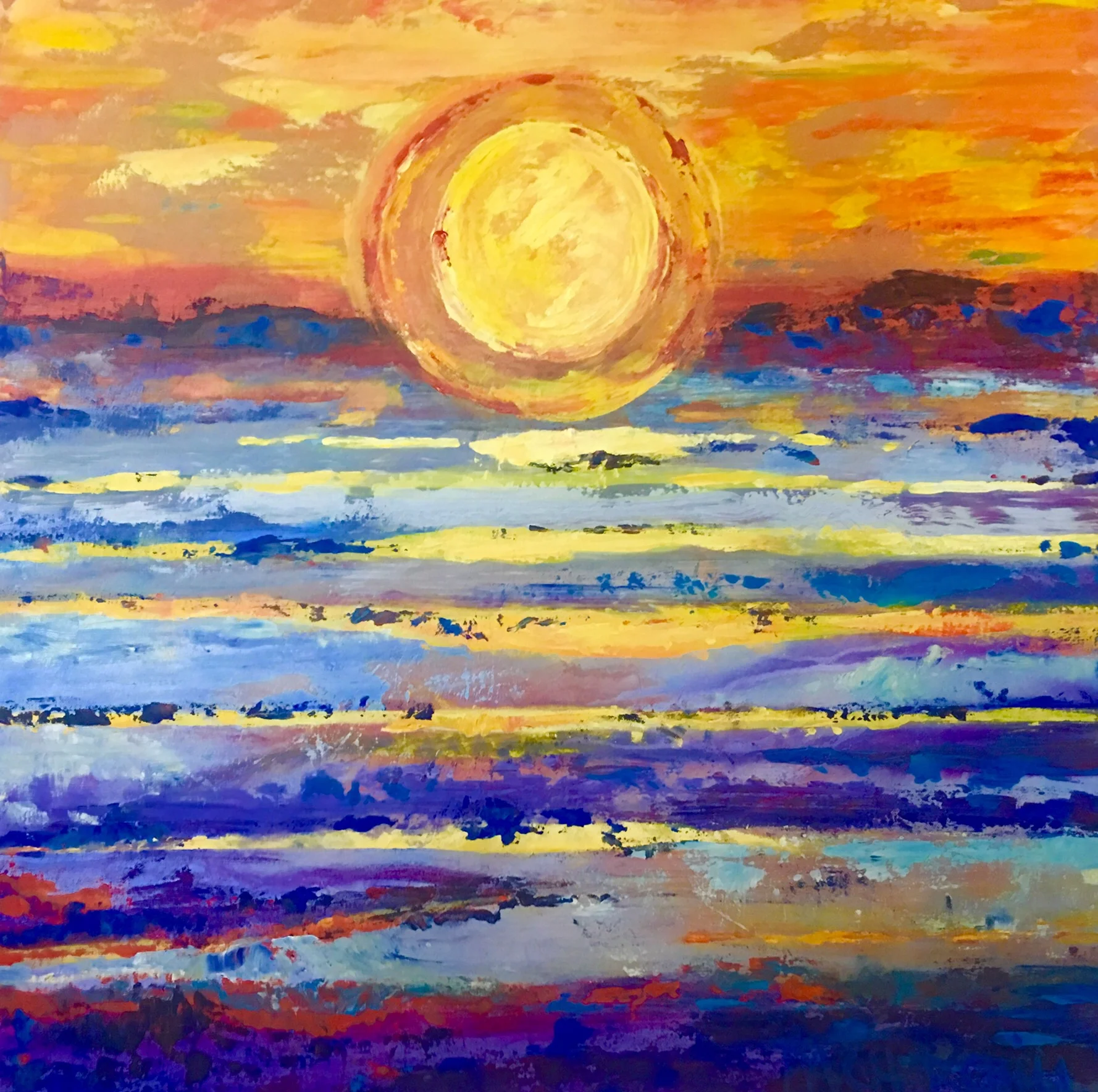 Sinking Sunset 30”x30” Acrylic $675