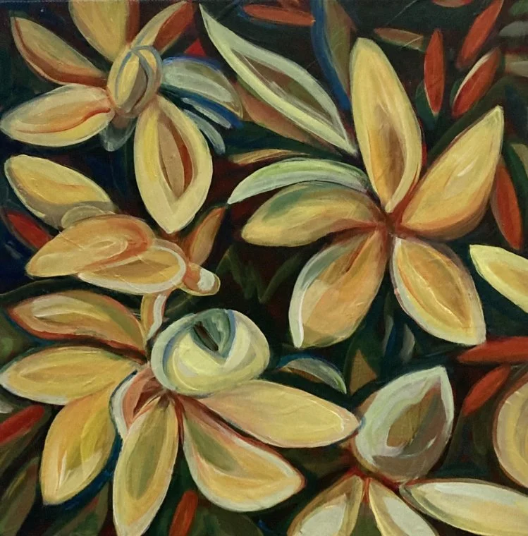  “ Frangipani “ - 12 X 12 acrylic - $195