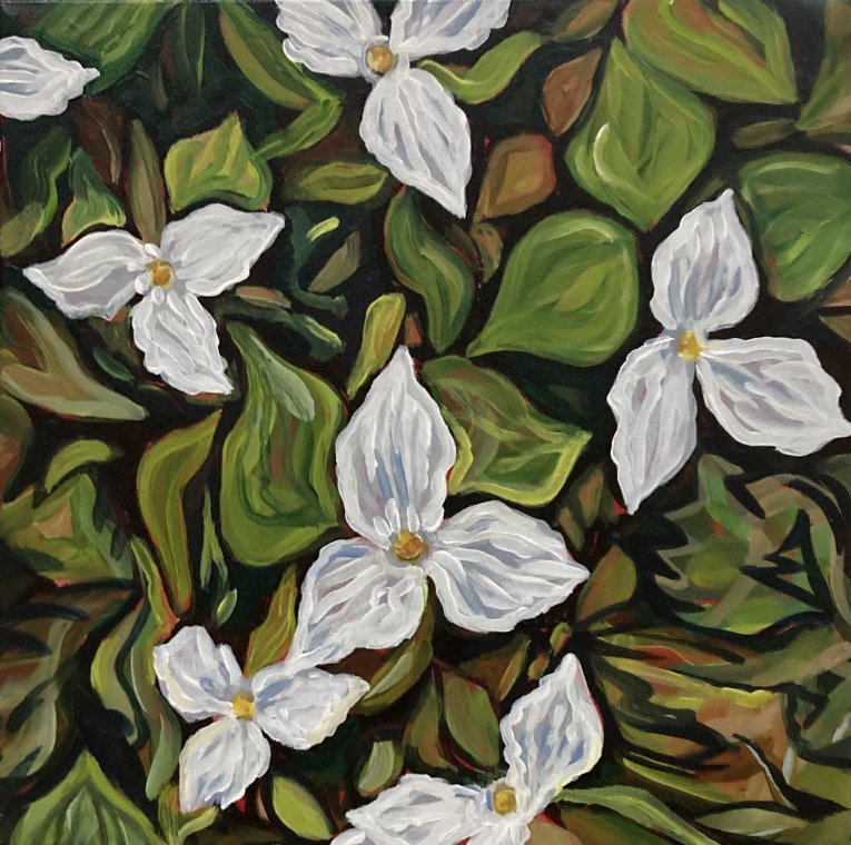 “ Trillium “ 12 X 12 acrylic - $195