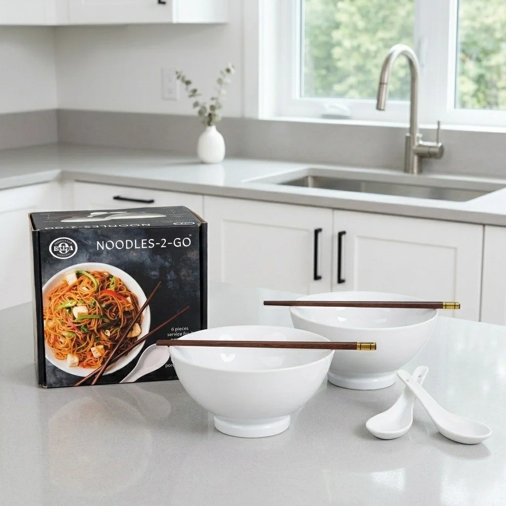 Bringing people together, one bowl at a time. ❤️
Our Noodles-2-Go Set includes:
🥢 2 chopstick sets
🥄 2 spoons
🍜 2 bowls

#BIA #BIACordonBleu #NoodleSet #DiningForTwo #KitchenStyle #NoodleLovers #Serveware #SleekAndSimple #Tabletop #TabletopGoals #