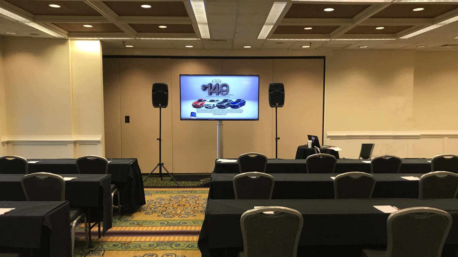 70' Flat Panel with Portable PA System