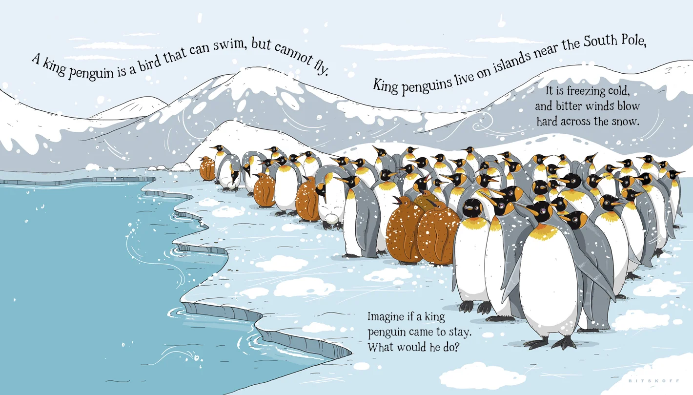 "Could a penguin ride a bike?" book illustration