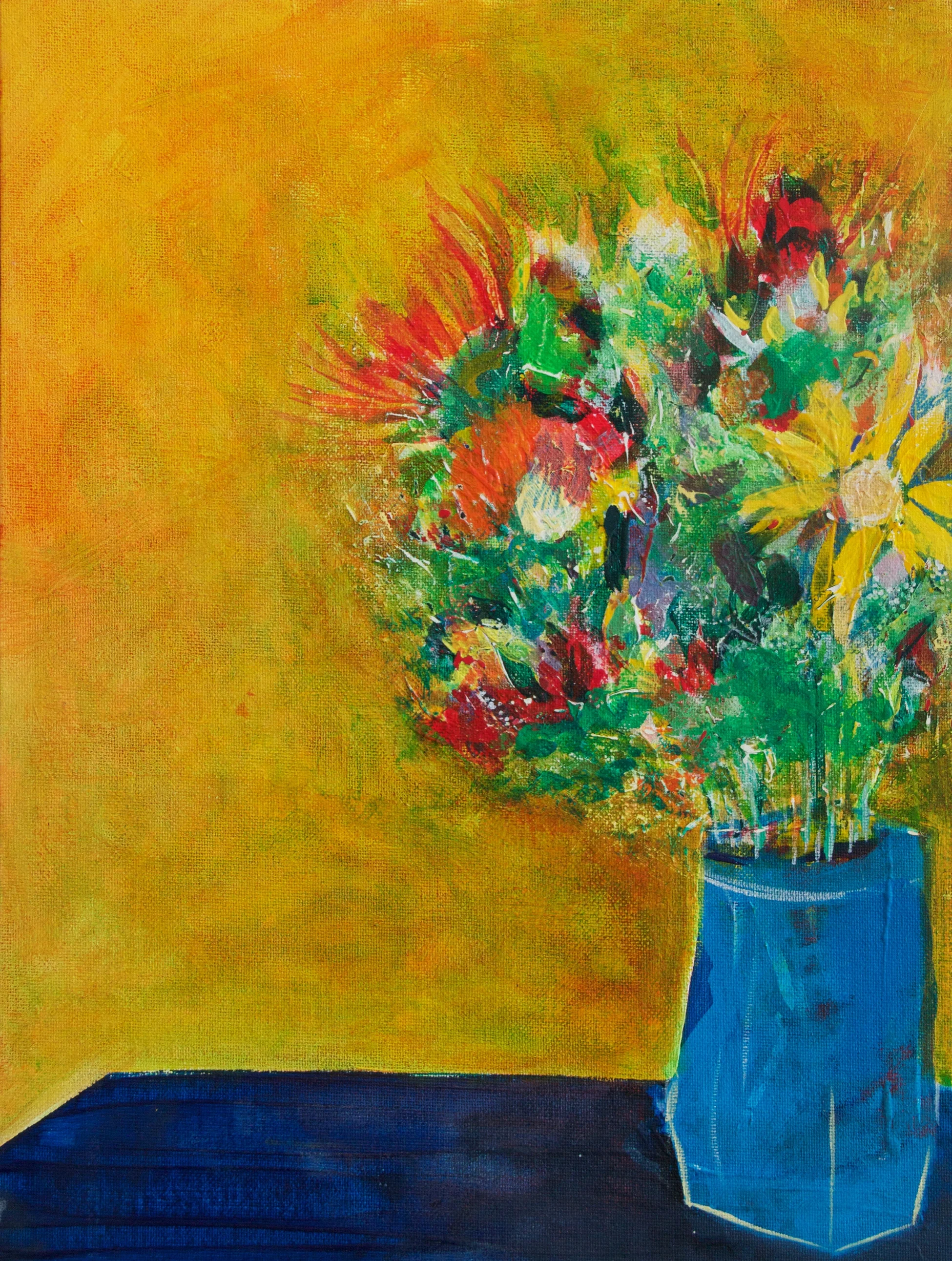 Flower In Blue Vase