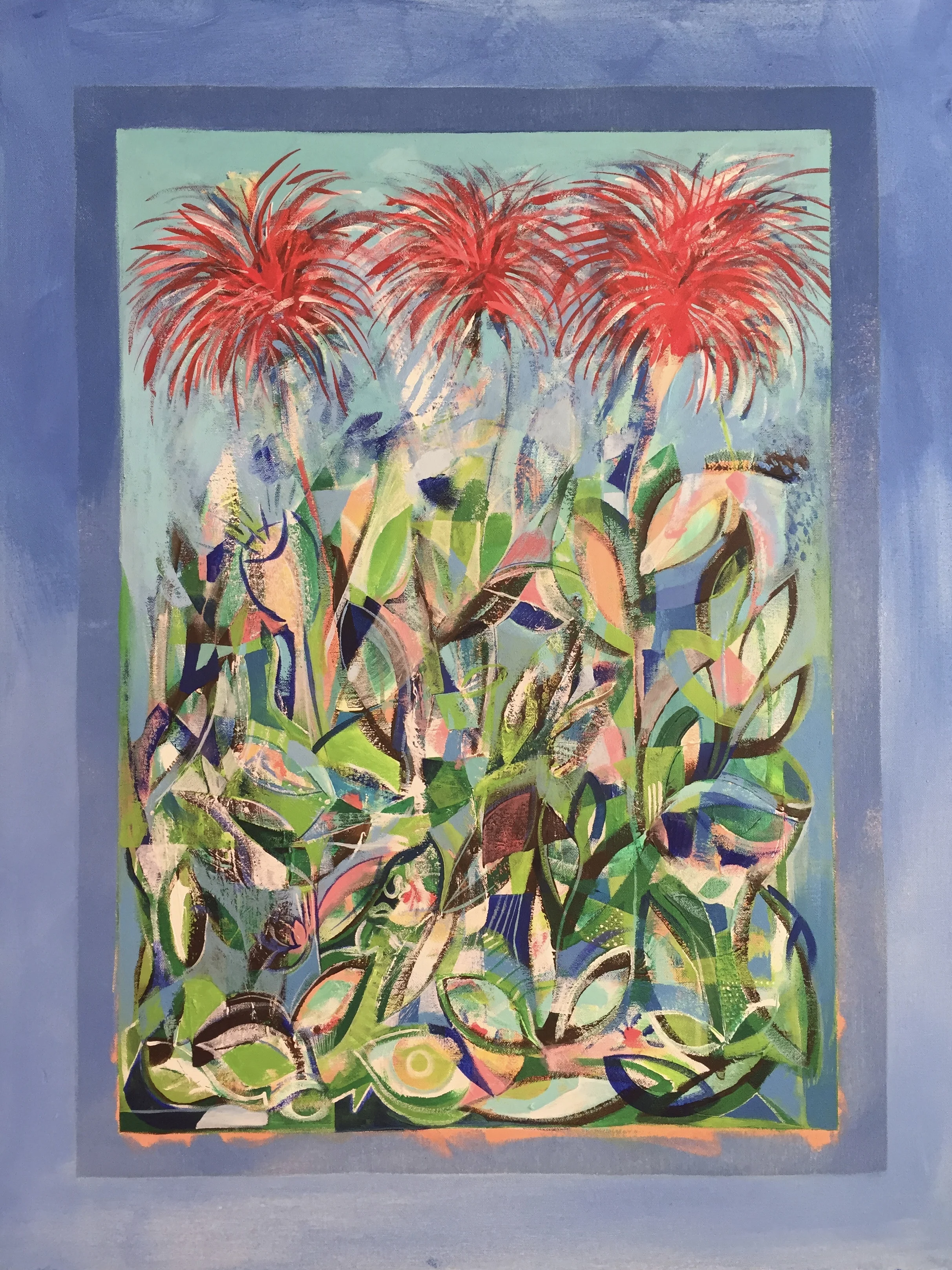 Flower Crackers, Acrylic on Canvas, 28”x36”, $700.