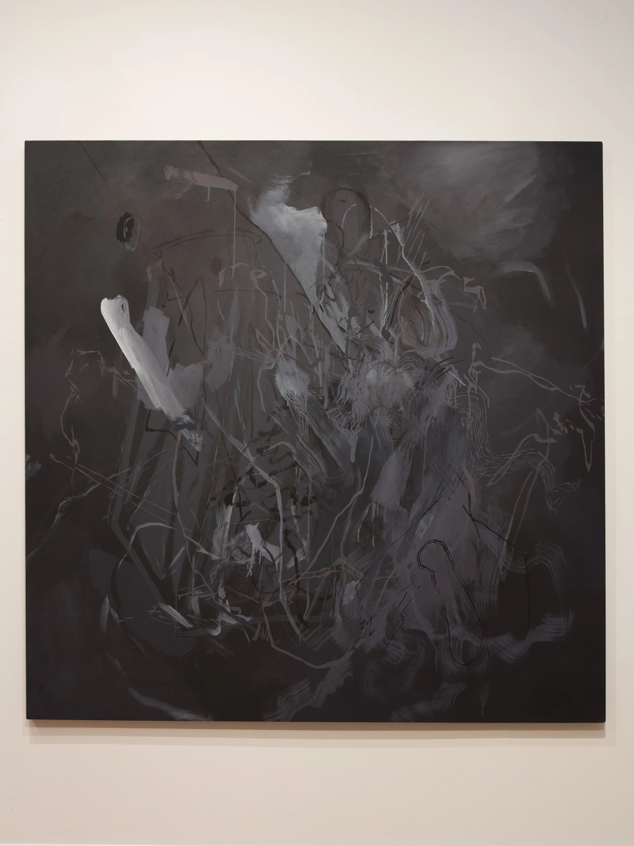 Walkin' After Midnight. 2015. Flashe on canvas. 72 x 72."