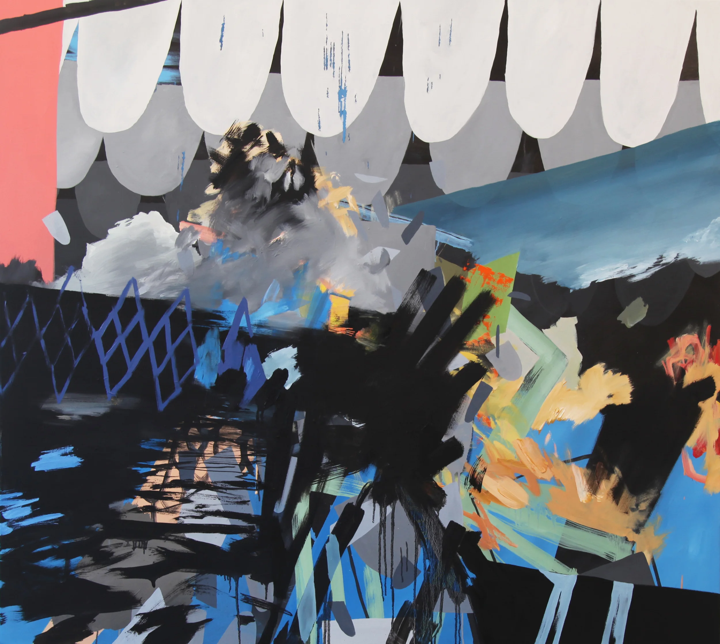 Waves and Diamonds. 2012. Oil on canvas. 50 x 56."