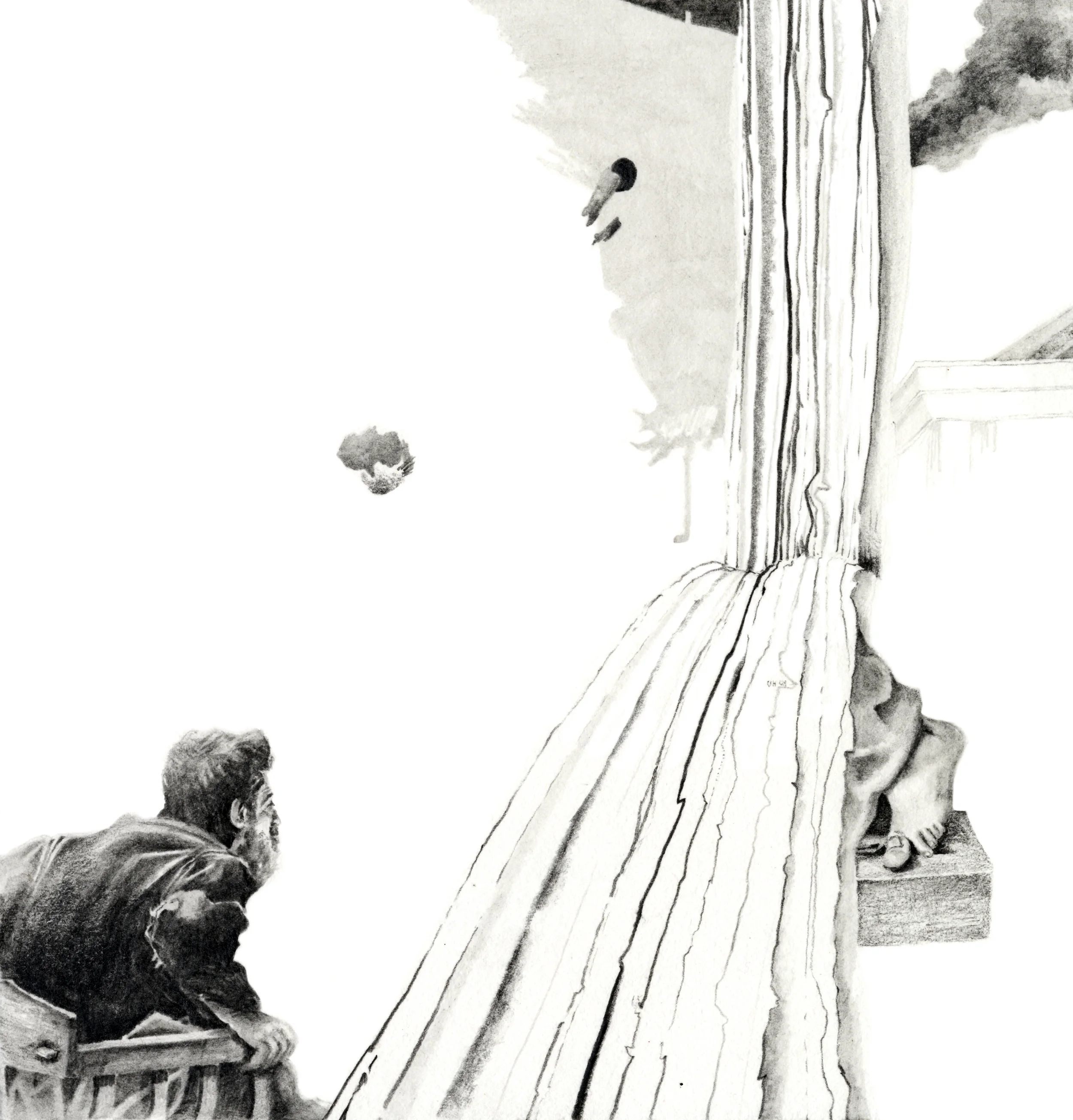 Look and Don't Look. 2011. Graphite on paper. 7 x 7."