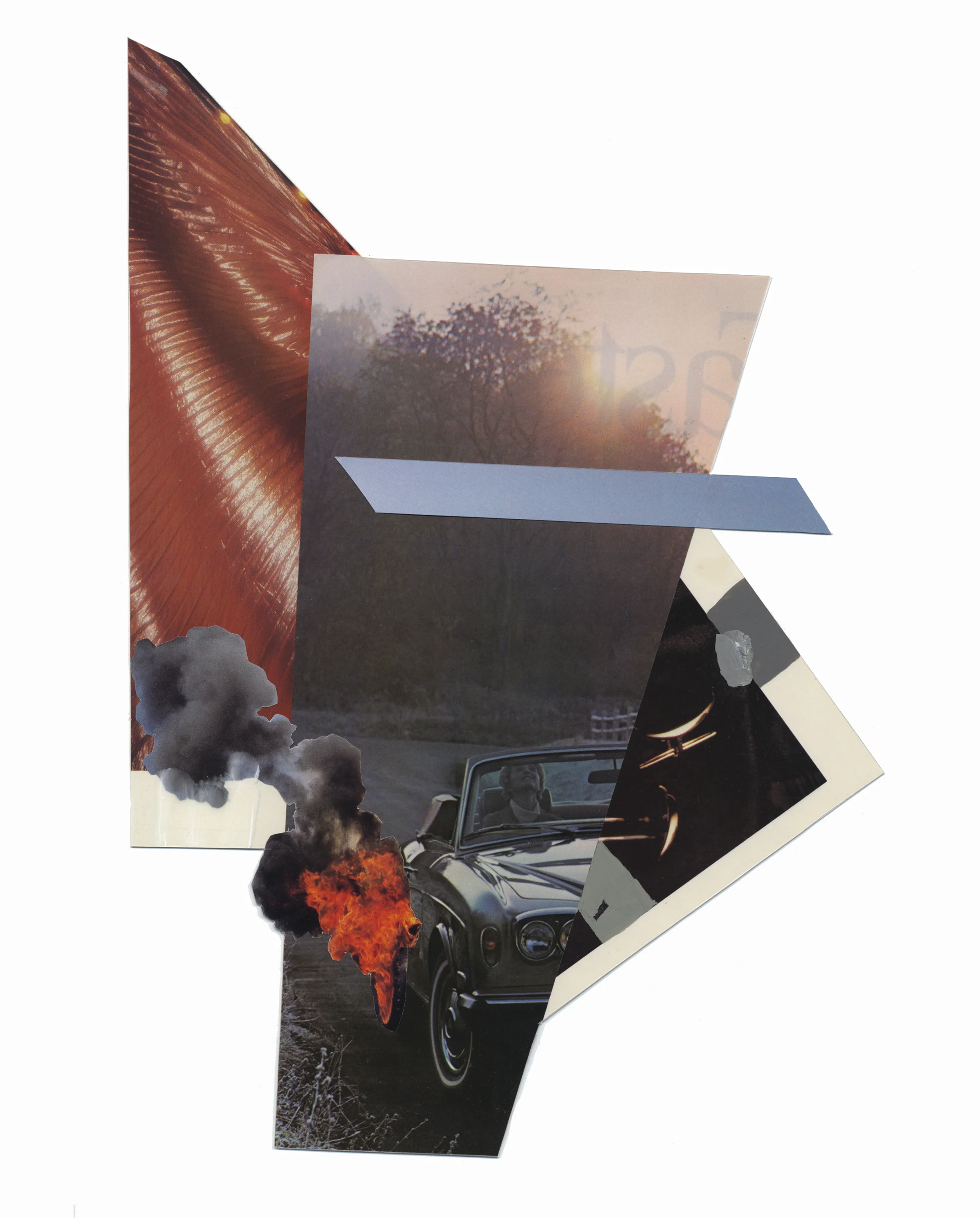 Being in That Place. 2012. Photo collage with Dura-Lar and acrylic. 13.5 x 9."