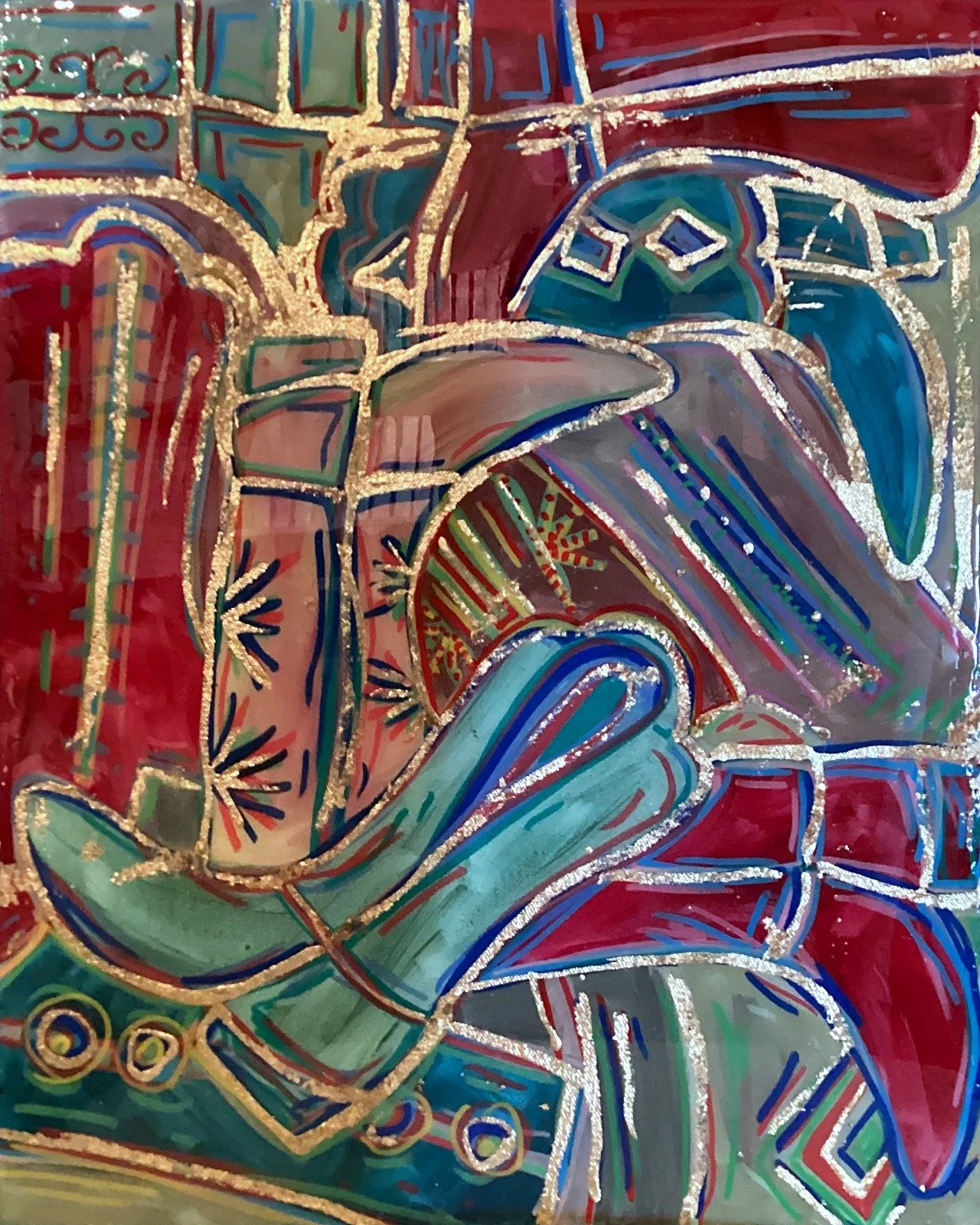 0188_Western-Boots-Abstract-Red-Teal_16x20in.jpg