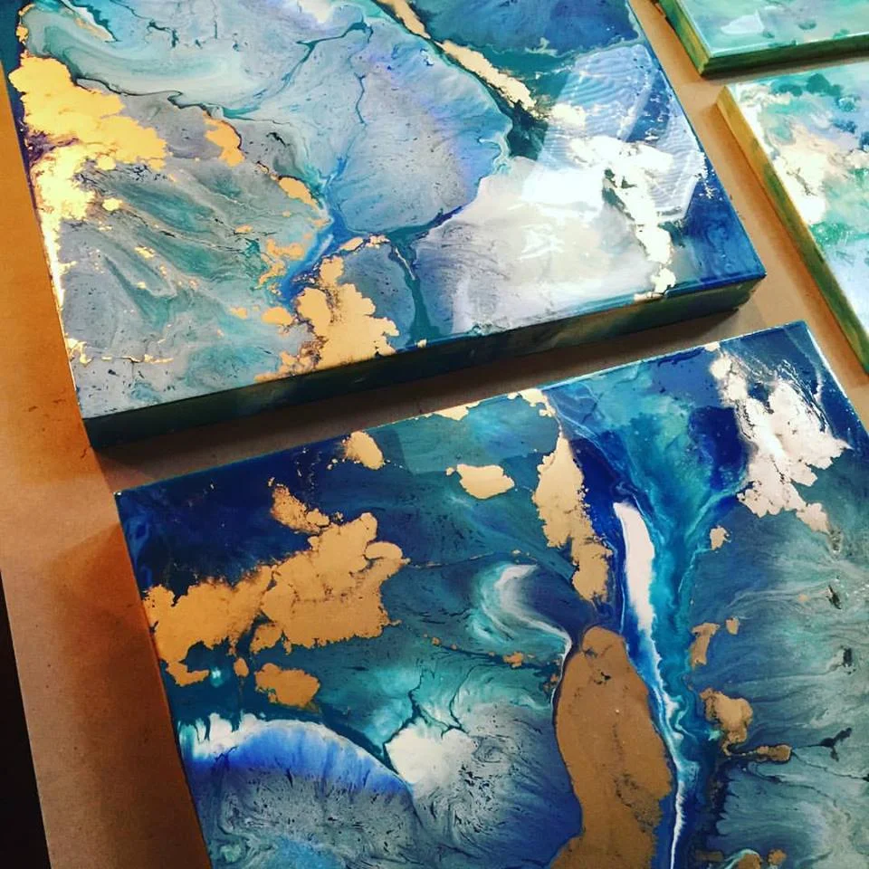 ON EXHIBIT | Tear of Beauty | set of 2 20" x 20" on wooden canvas