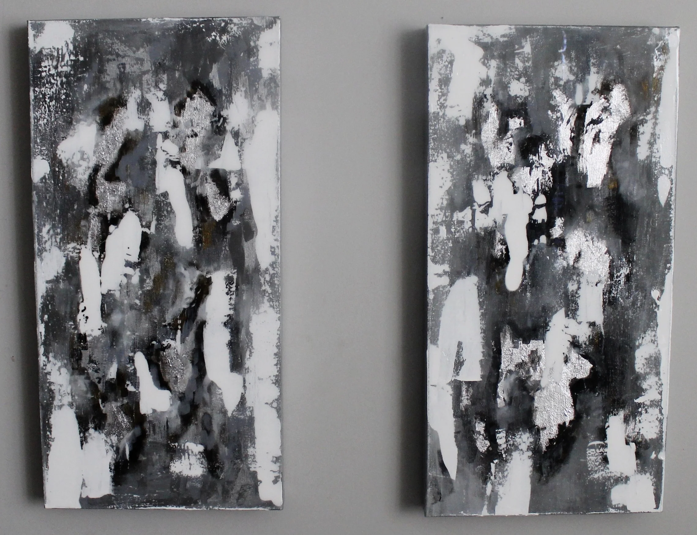 SOLD | First Snow | set of 2 24" x 12" on soft canvas