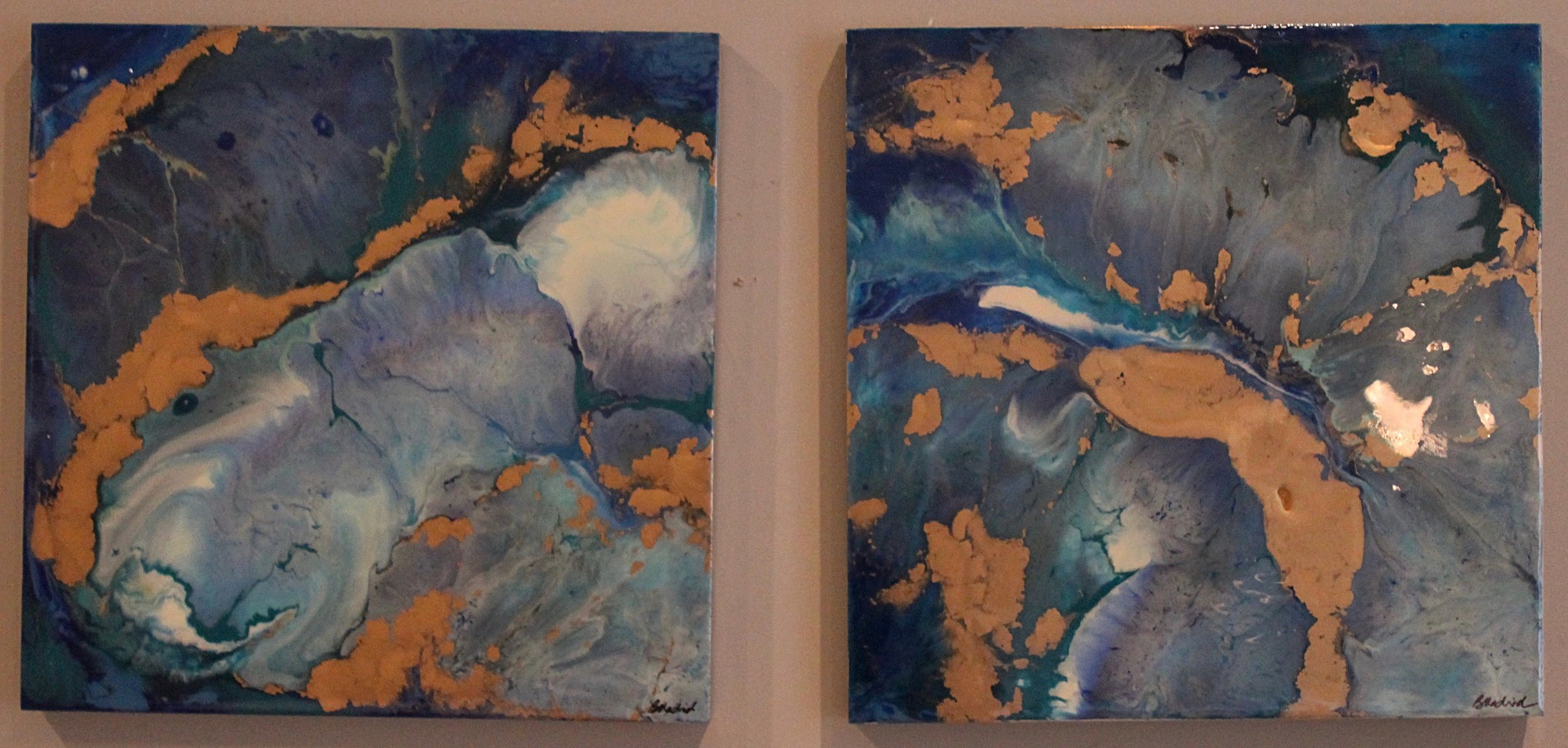 Tear of Beauty | set of 2 20" x 20" on wooden canvas