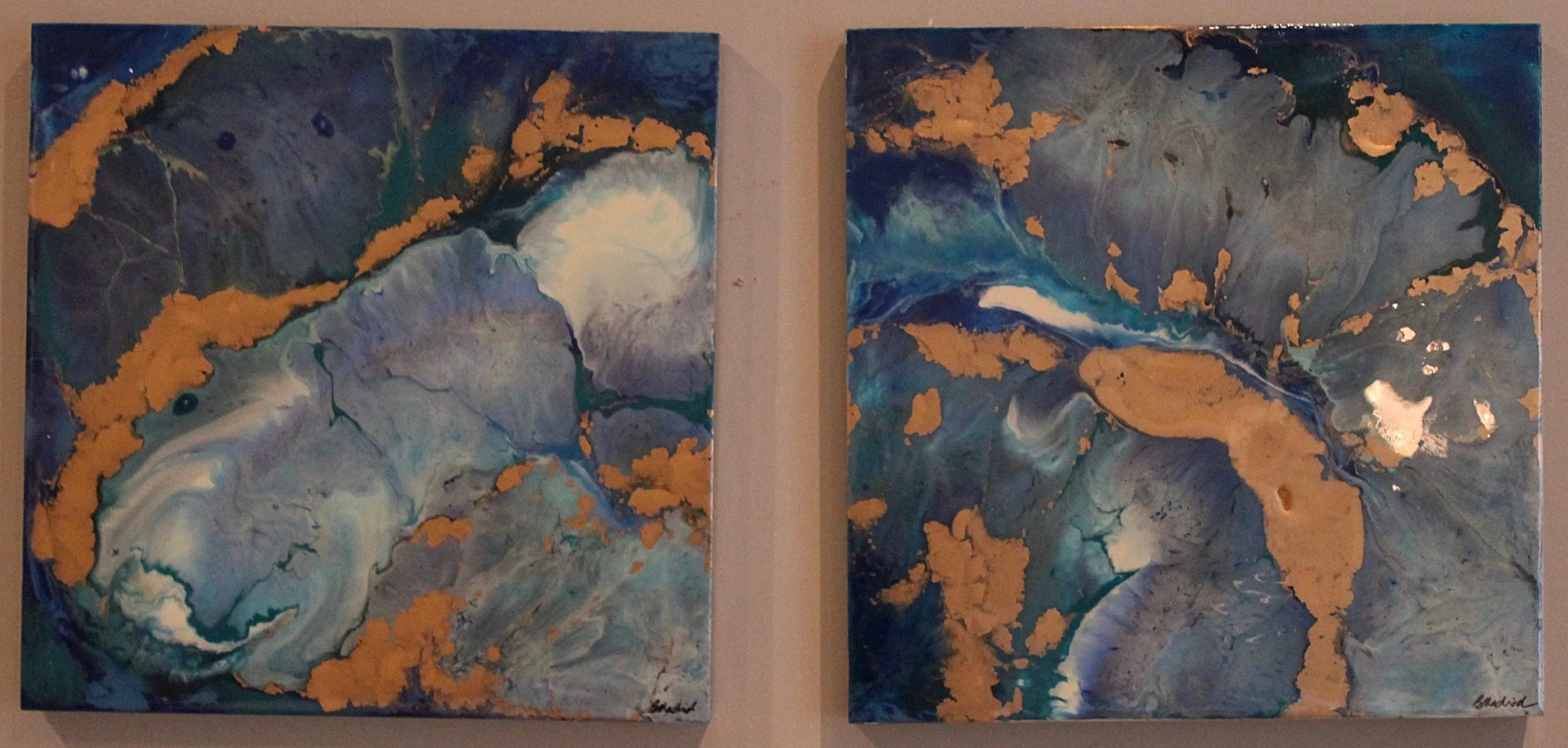 Tear of Beauty | set of 2 20" x 20" on wooden canvas