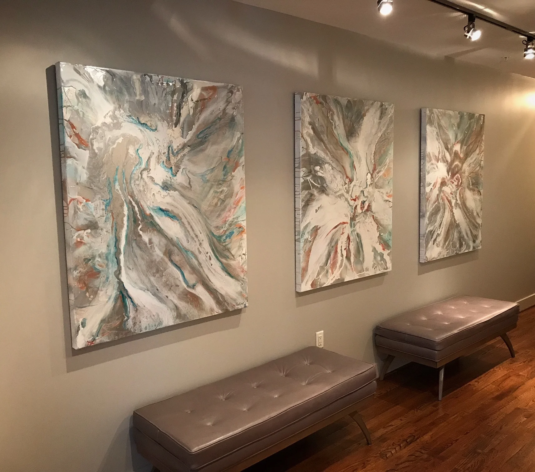 Downtown penthouse - trio of 40" x 50"