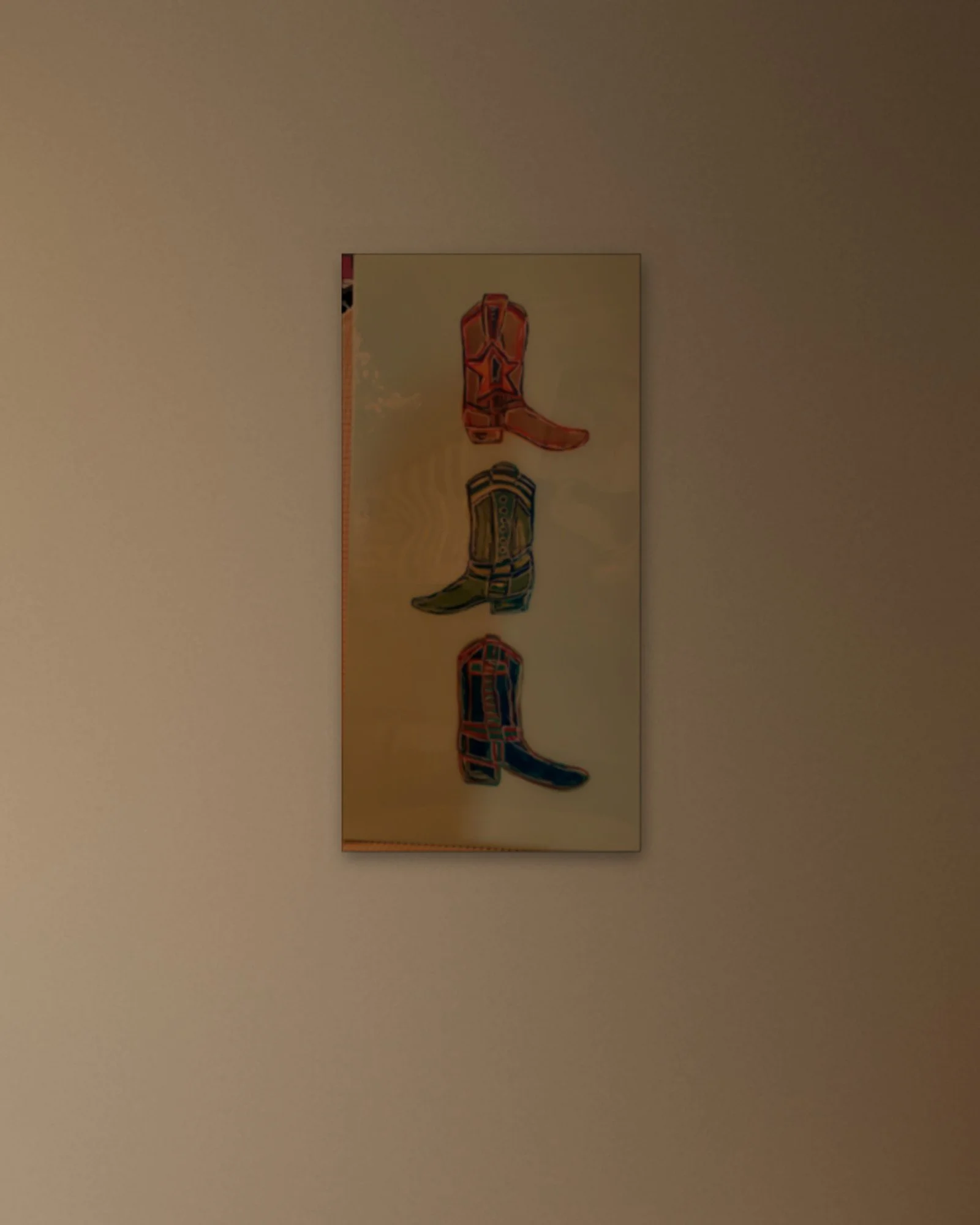 0184_Three-Cowboy-Boots-Red-Green-Blue_12x24in_Living-Room.jpg