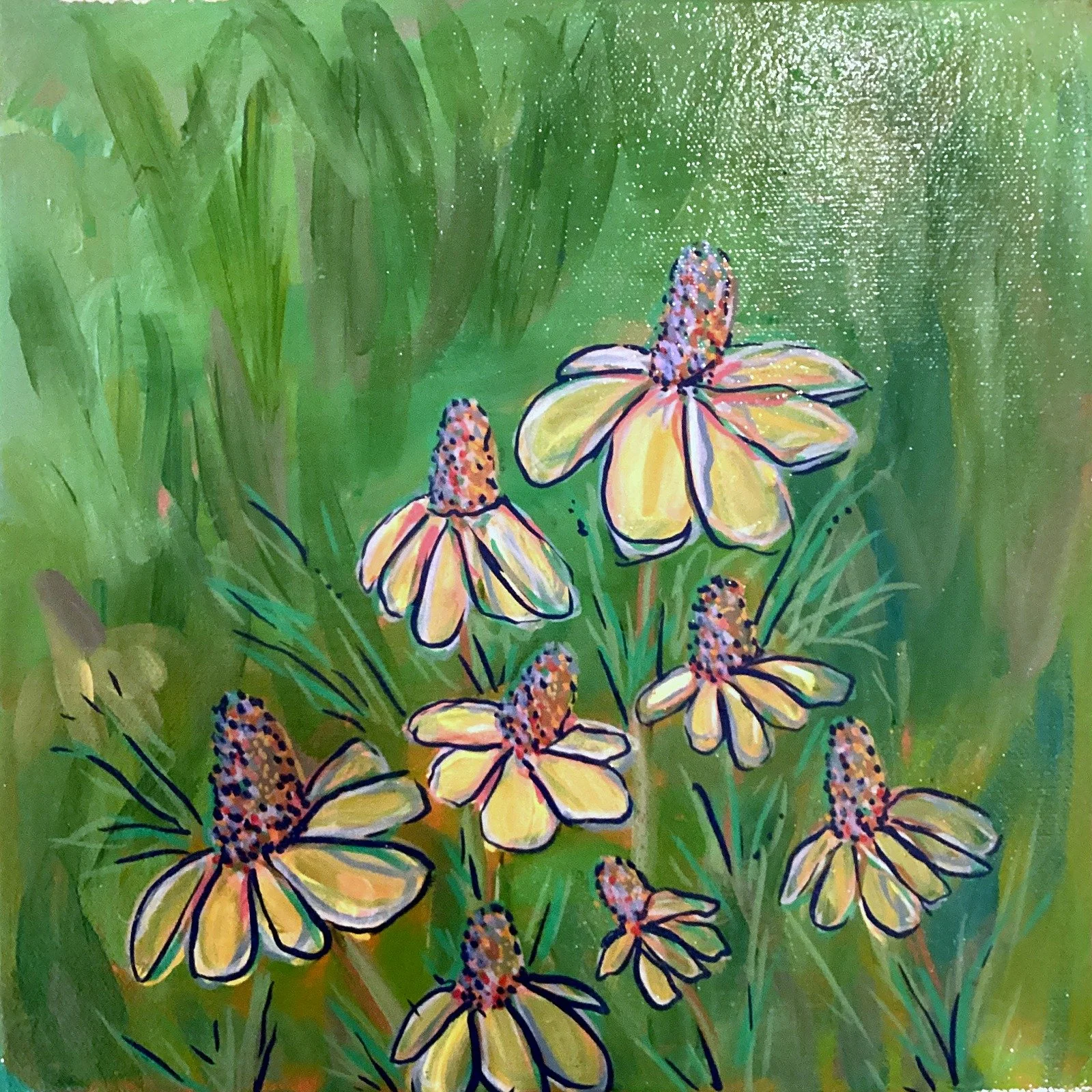 0195_Yellow-Coneflowers-Green_10x10in.jpg