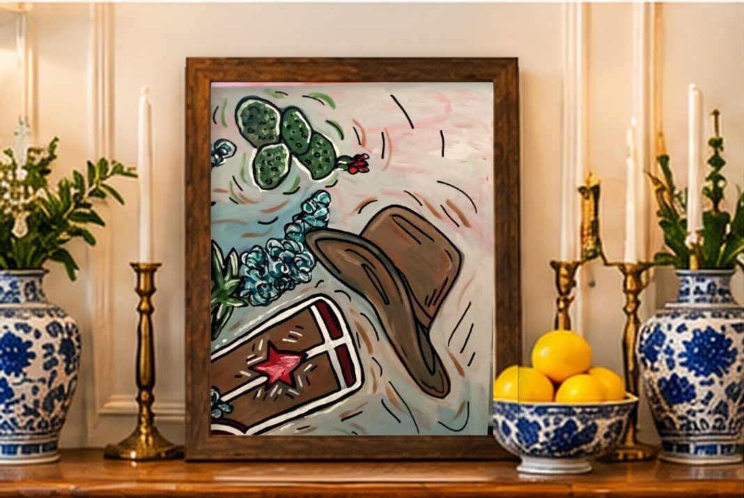 0114_Texas-Hat-Boots-Bluebonnets-Set_30x24in_B_Dining-Room.jpg