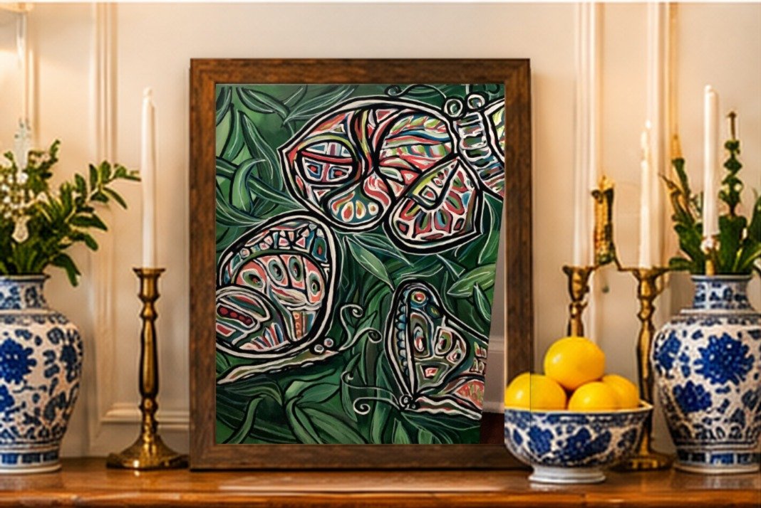 0112_Butterflies-Green-Leaves_24x30in_Dining-Room.jpg