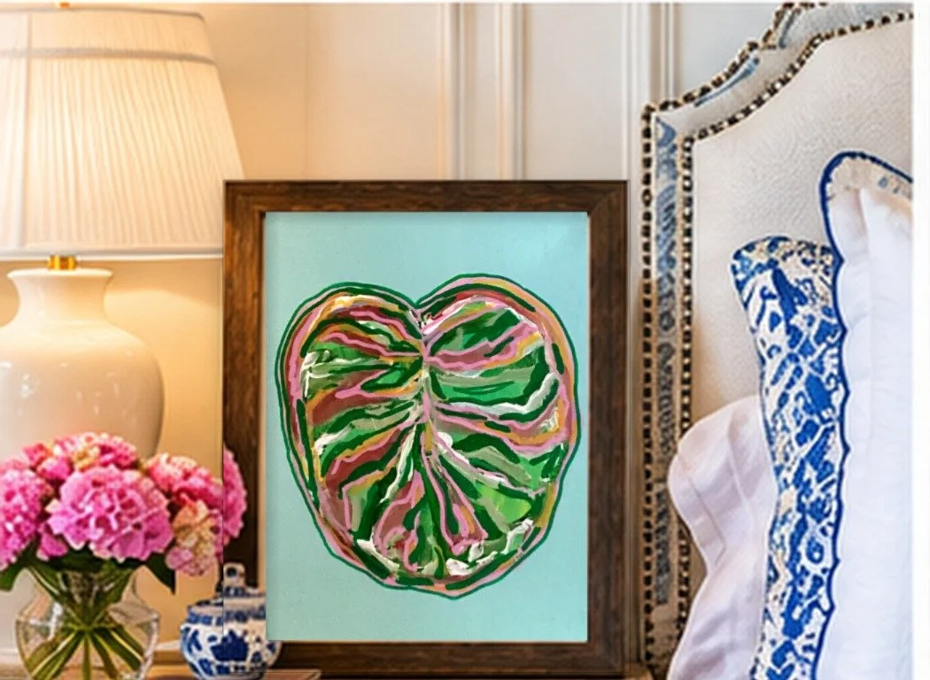 0157_Heart-Leaf-Green-Pink_9x12in_Bedroom.jpg