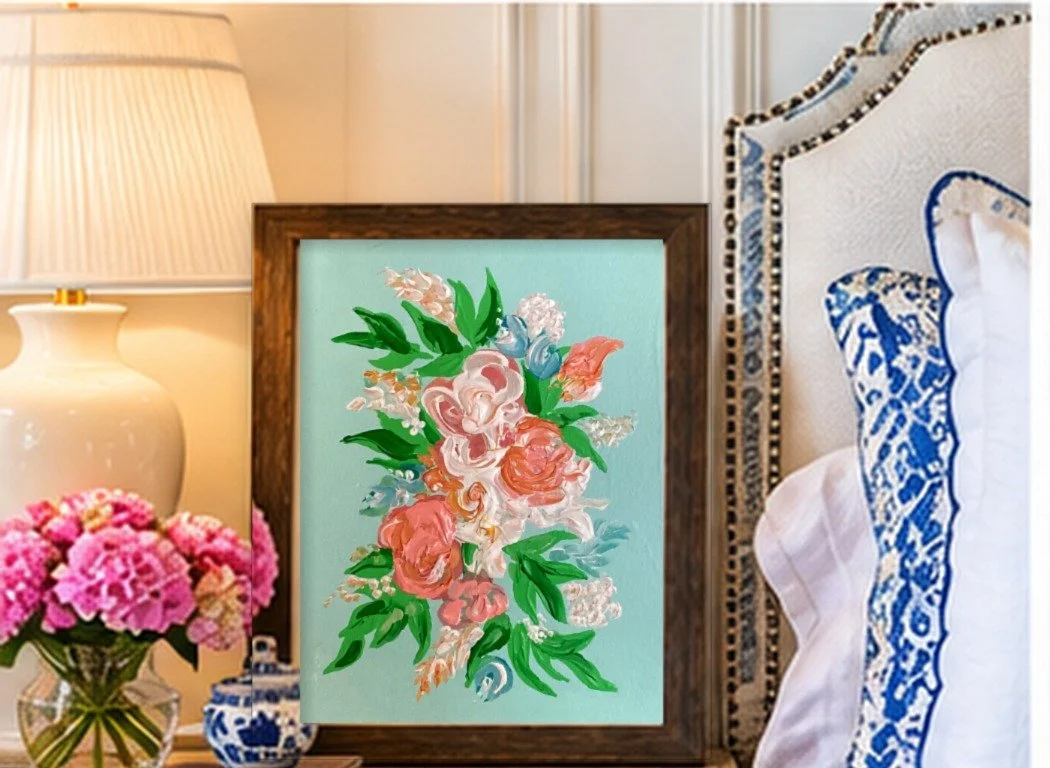 0158_Pink-Floral-Bouquet-Mint_9x12in_Bedroom.jpg