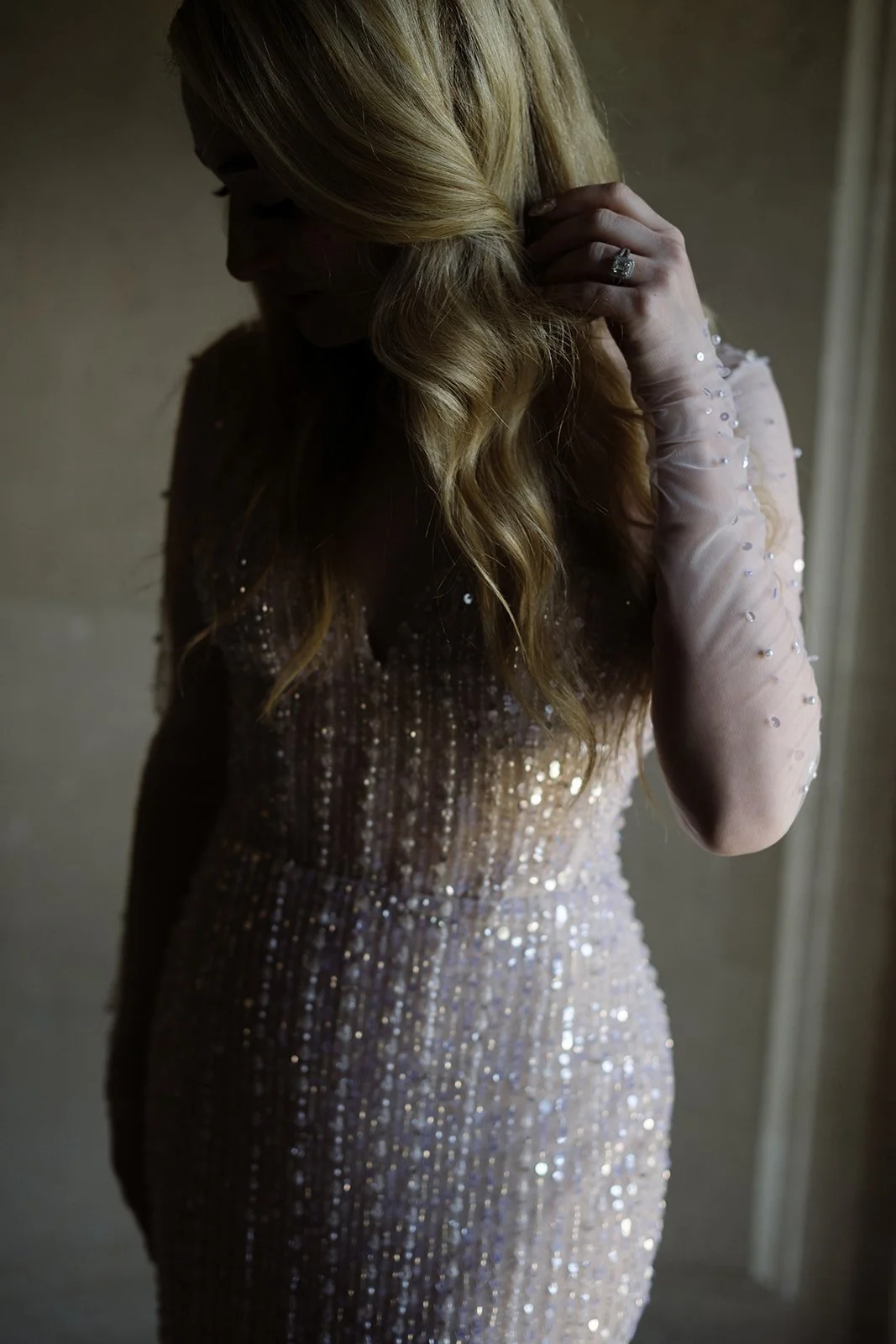 bride in her dress photography by thierry joubert videography by 3 petits points