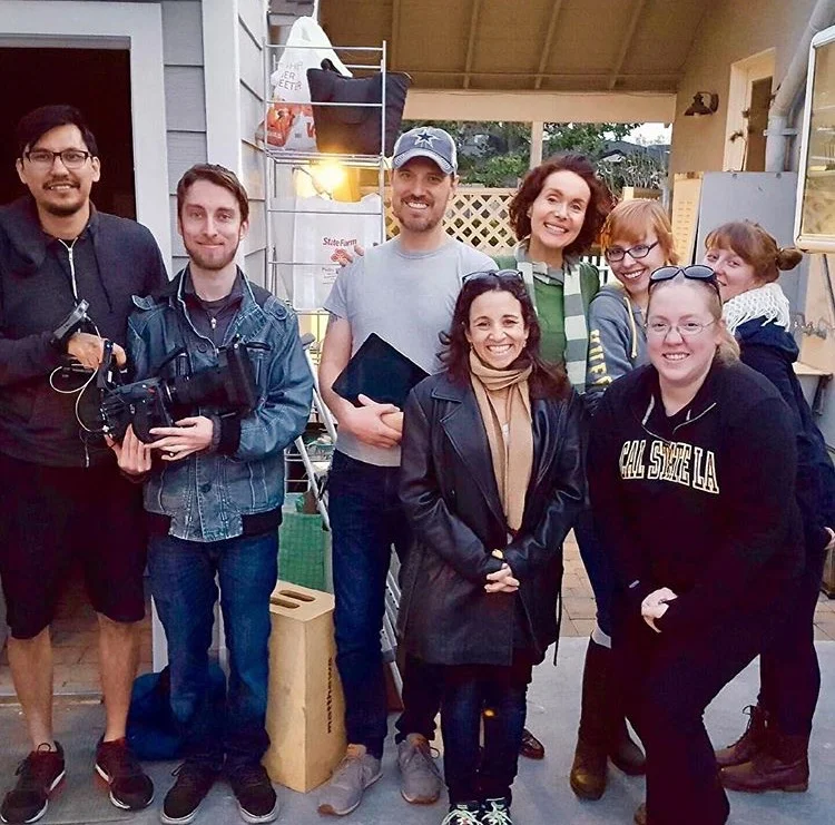 Left to Right, Back Row: Rob Sholty (DP), Sean Corbin (AC), Maura Knowles (Mac), Catelin Pereira (Costume and PD), Andrea Millard (Associate Producer). Left to Right, Front Row: Jennie Fahn (Director), Kristy Priest (AD)
