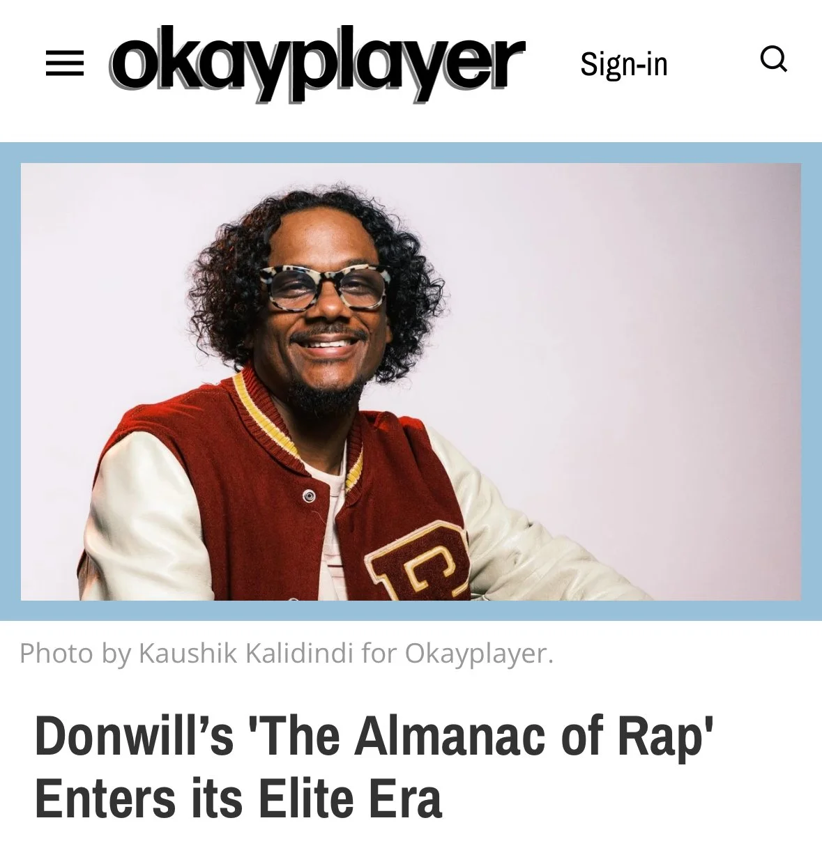 The Almanac of Rap featured on Okayplayer