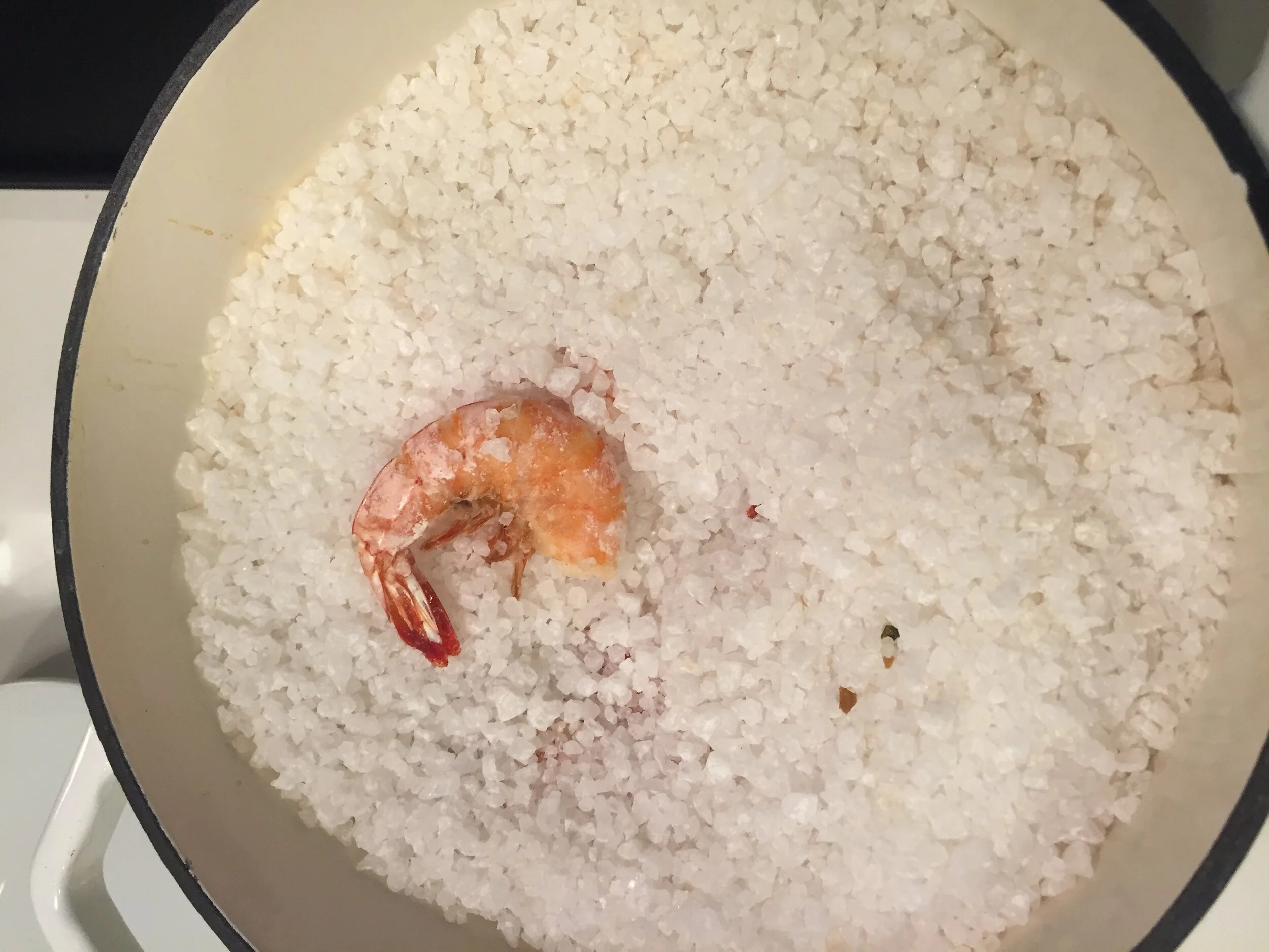  Shrimp baked in rock salt. It was an experiment that Heidi was willing to be a part of!  