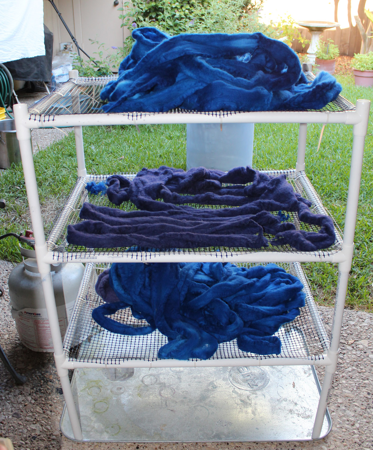 Three levels of wet wool.