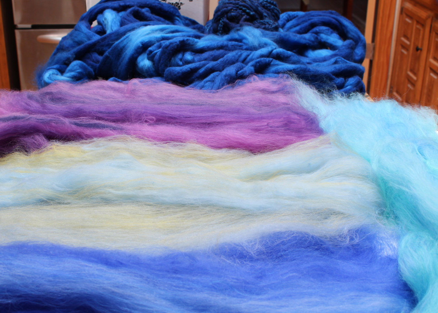 Blended wool for the backgrounds.