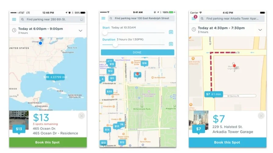 Users were landed on the map upon downloading the app. Time pickers were sliders and difficult for users to control.