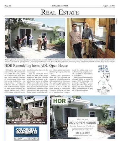 HDR Remodeling Featured in Berkeley Times Real Estate