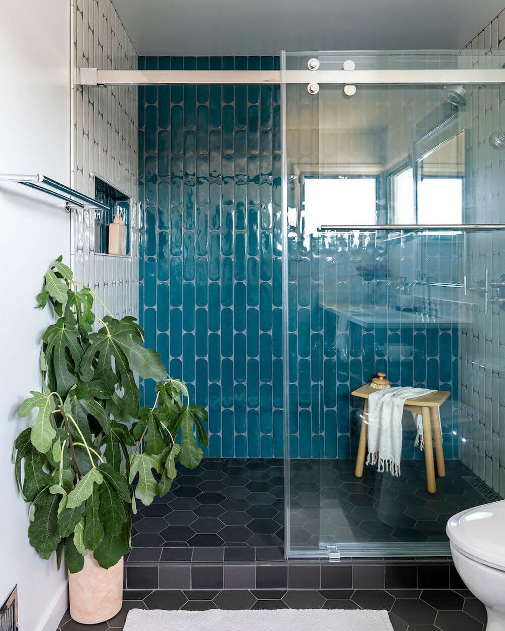 Sequoyah Oakland Bathroom Remodel - Teal Round Edge Shower Tiles.jpg