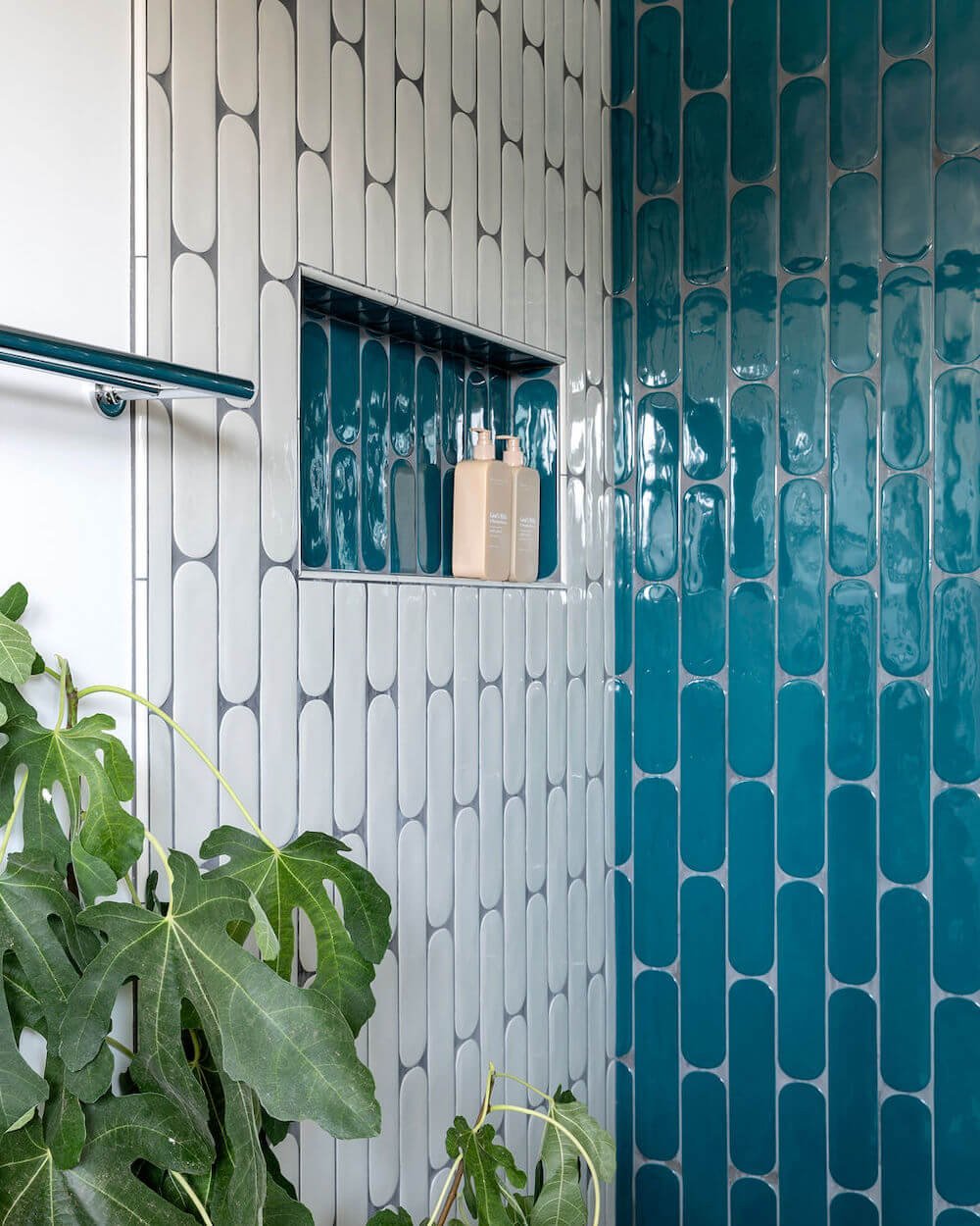 Sequoyah Oakland Bathroom Remodel - Teal + White Shower Tiles.jpg