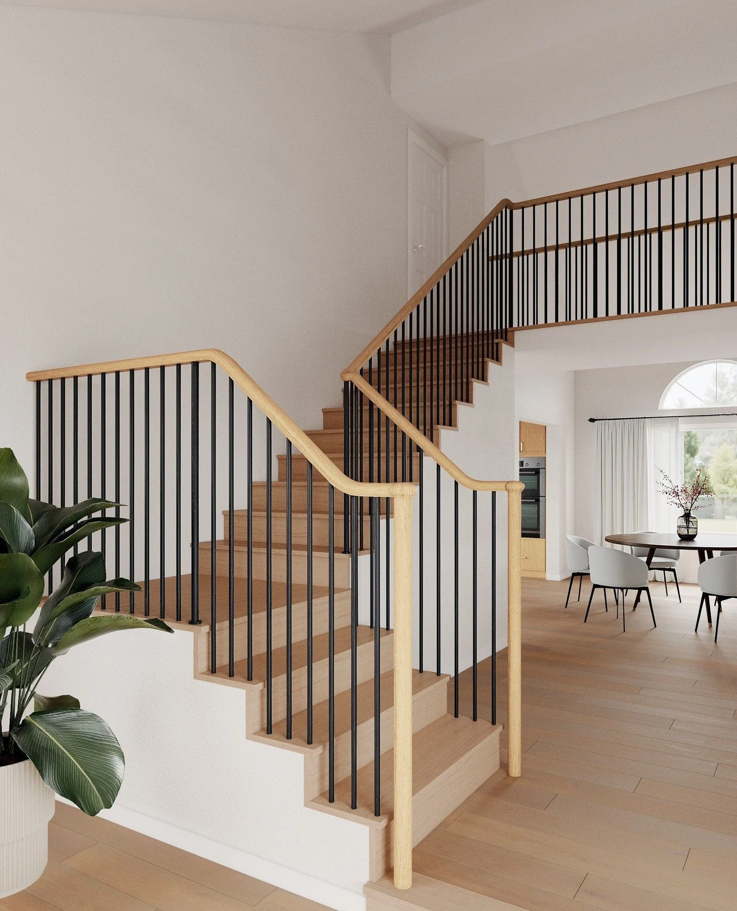 It&rsquo;s amazing how one detail can shift the energy of a home. Moving from worn carpet to light maple wood and custom black railing is a stair update we&rsquo;re excited to bring to life. Designed to add light, warmth, and a welcoming feel from th