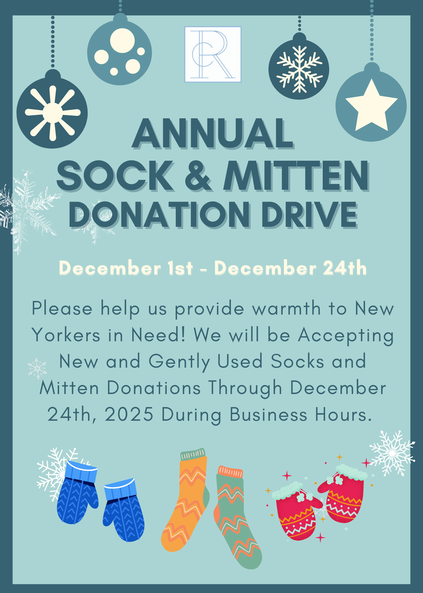 Annual Sock and Mitten Drive!
