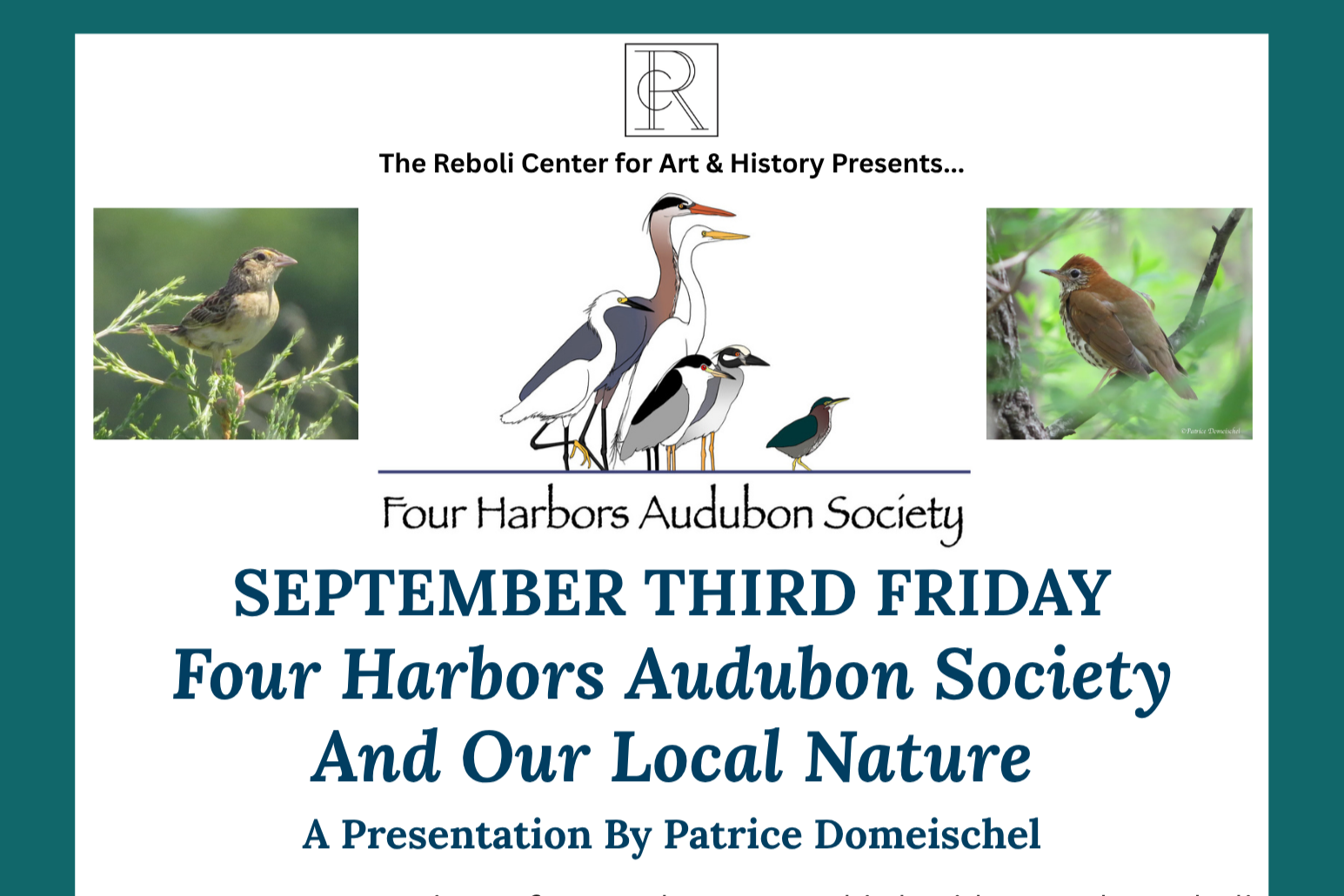 September's Third Friday | The Four Harbors Audubon Society