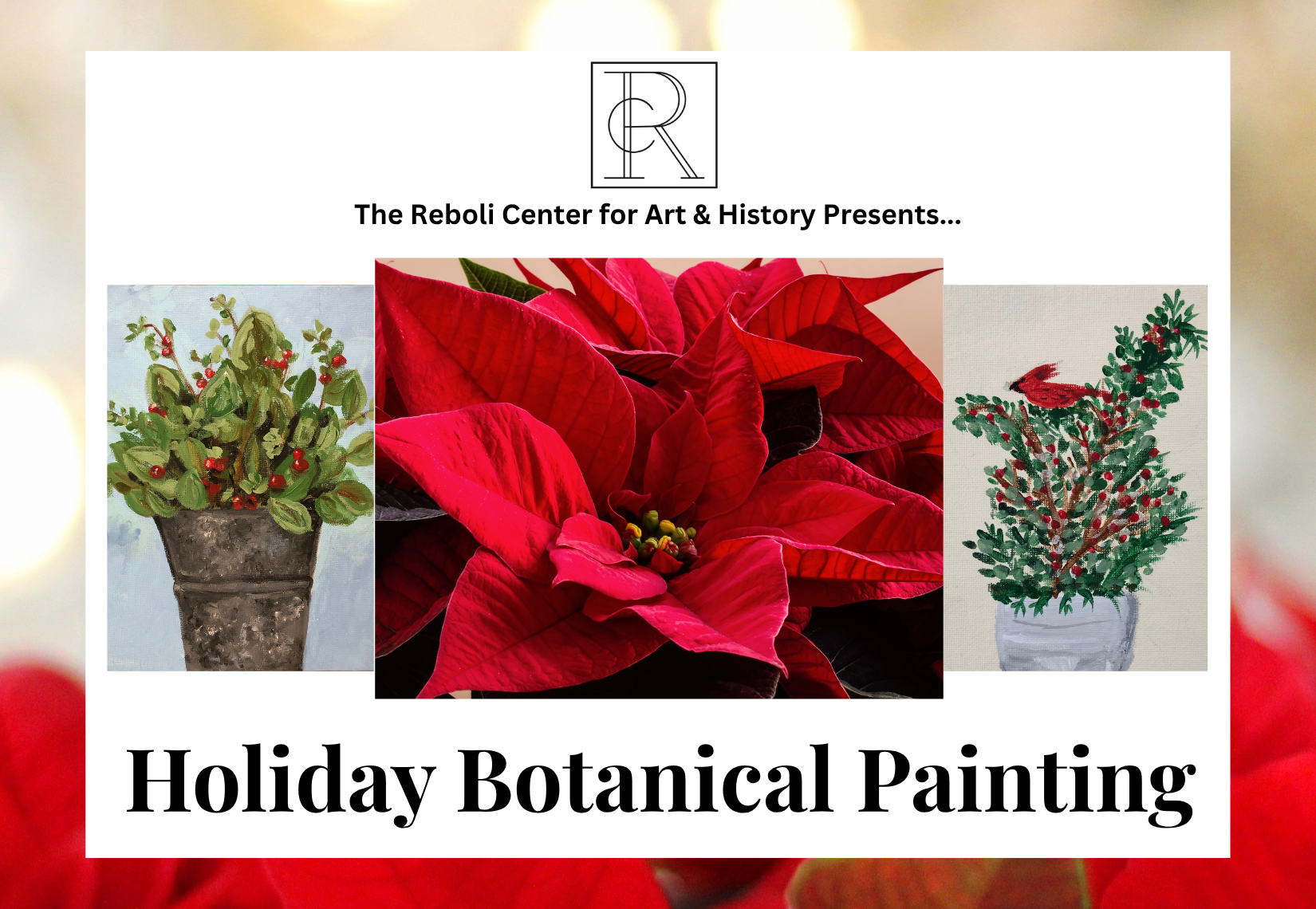 Holiday Botanical Still Life Painting 